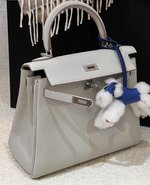 Hermes Kelly Handbags Crossbody & Shoulder Bags Grey White Silver Hardware