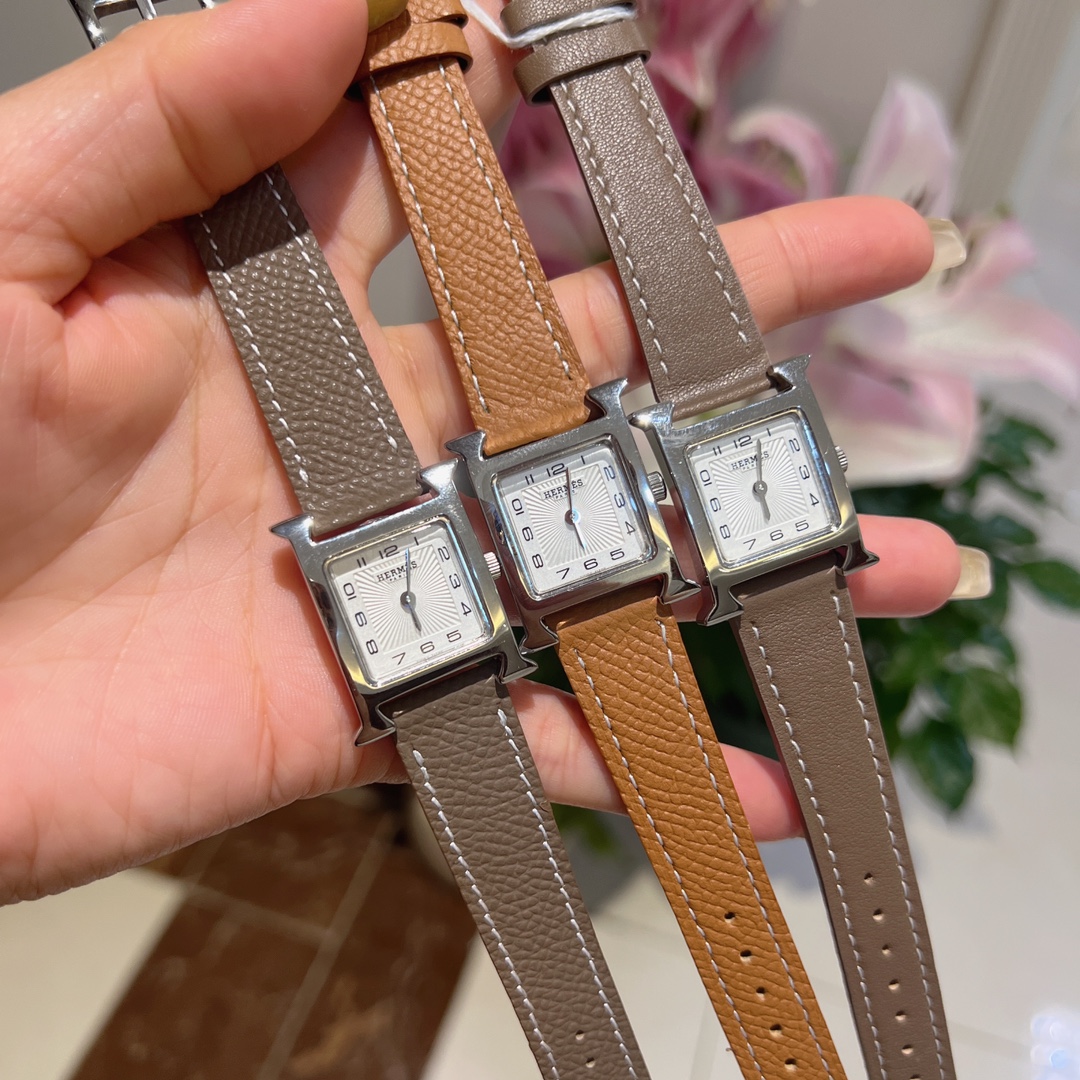 Hermes Watch High Quality 1:1 Replica
 Pink Crocodile Leather Spring Collection Quartz Movement Alligator Strap