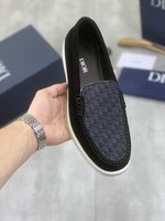2023 AAA Replica Customize
 Dior Shoes Plain Toe Black Brown Men Calfskin Cowhide Rubber Casual