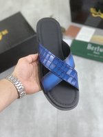 Berluti Shoes Slippers Black Blue Brown Grey Calfskin Cowhide Fashion
