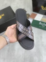 Berluti Shoes Slippers Perfect Replica
 Black Blue Brown Grey Calfskin Cowhide Fashion