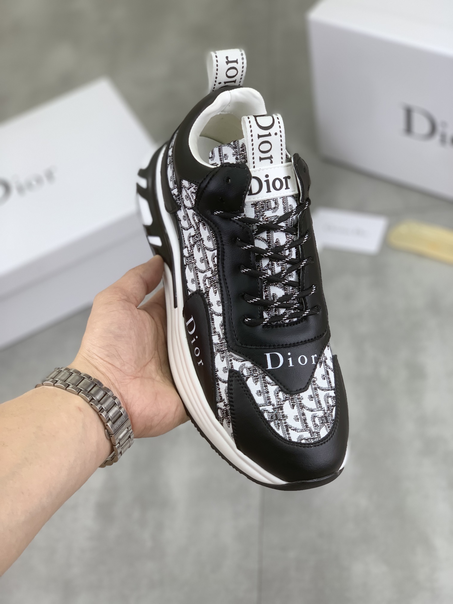 The Top Ultimate Knockoff
 Dior Casual Shoes quality Fake
 Black White Cowhide Pig Skin Fashion Casual