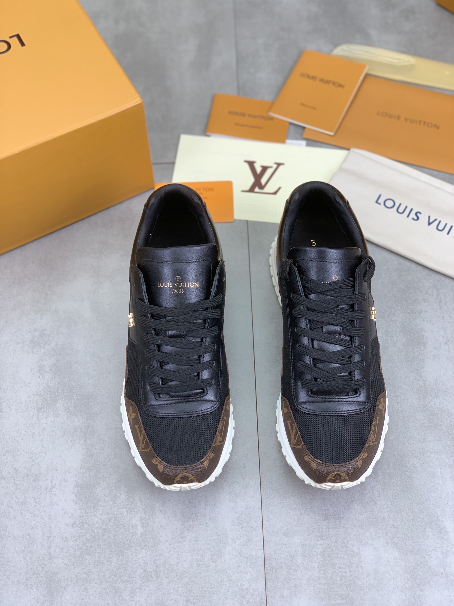 Louis Vuitton Men's Run Away Pulse Sneakers in Black Monogram, Size 38-44 3 i1718815023 2042 0