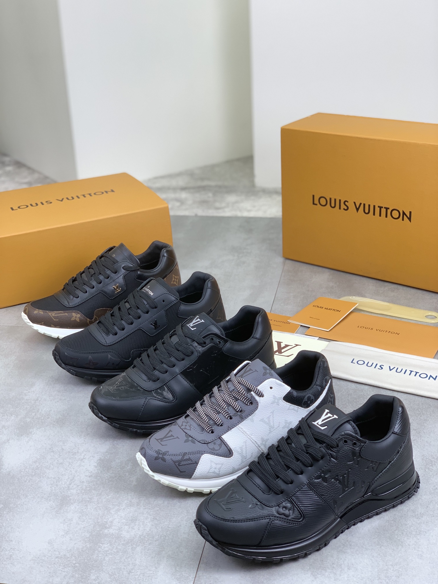Louis Vuitton Men's Run Away Pulse Sneakers in Black Monogram, Size 38-44 11 i1718815023 750 0