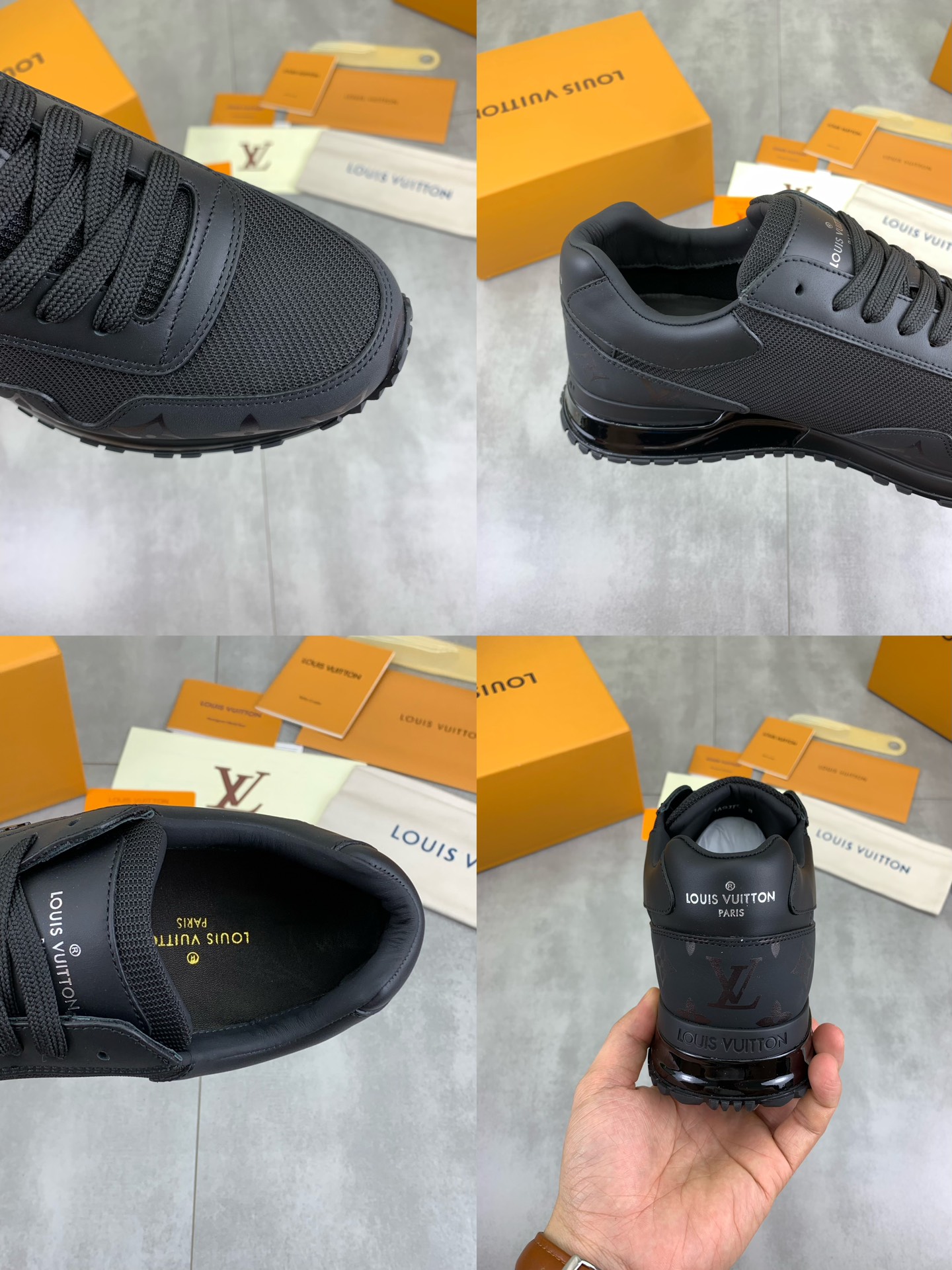 Louis Vuitton Men's Black Leather Run Away Sneakers - Size 38-44 10 i1718815036 2141 1