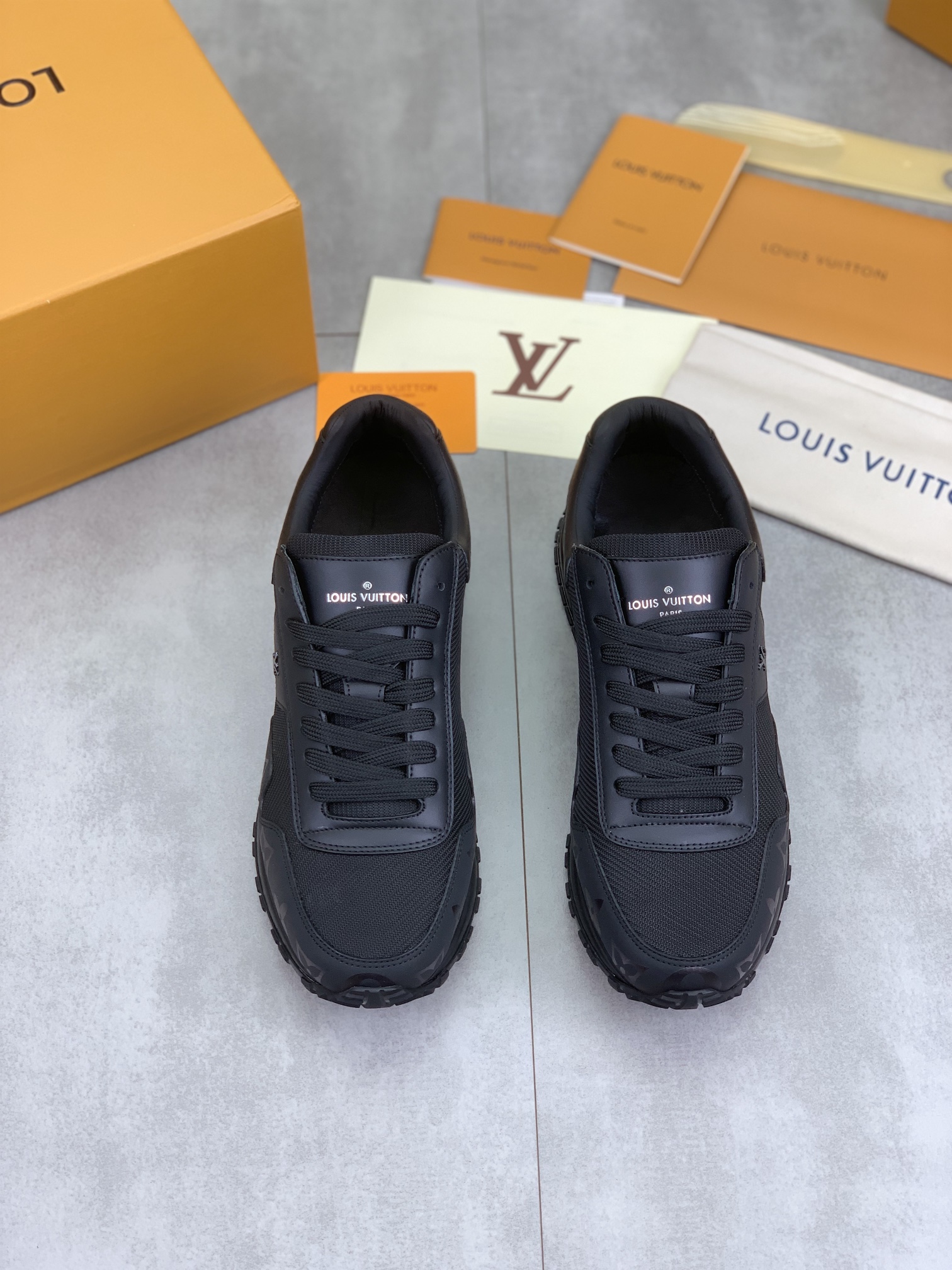 Louis Vuitton Men's Black Leather Run Away Sneakers - Size 38-44 3 i1718815038 4156 0