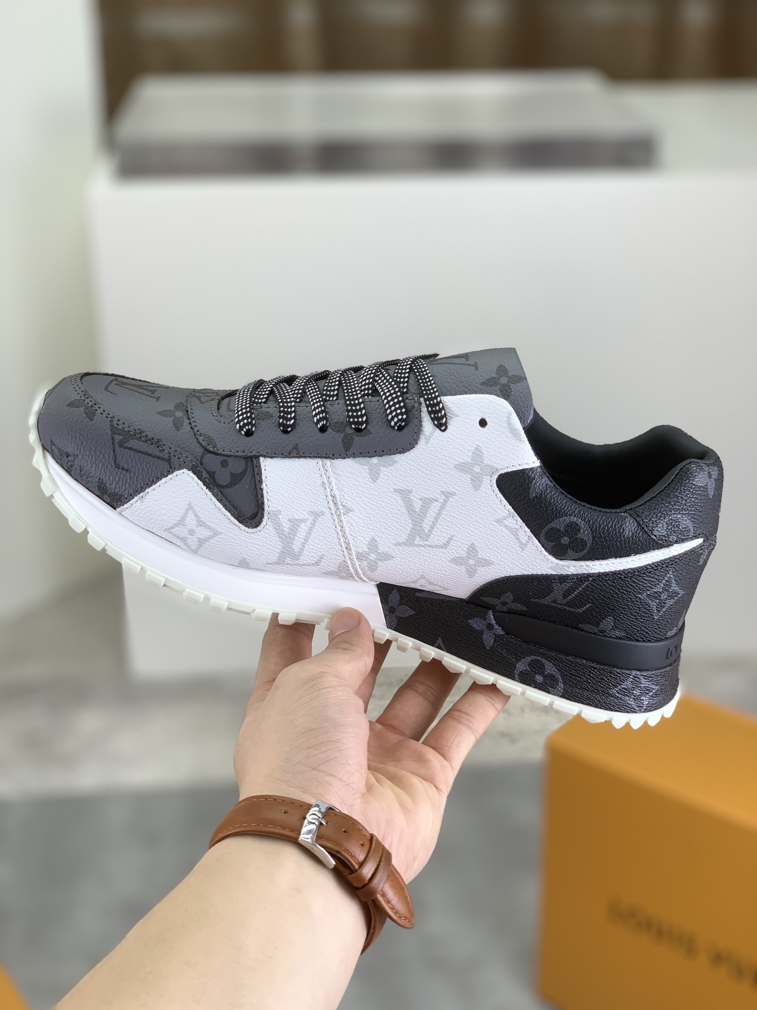 Louis Vuitton Men's Run Away Pulse Sneaker in Monogram Leather 7 i1718815054 6745 0