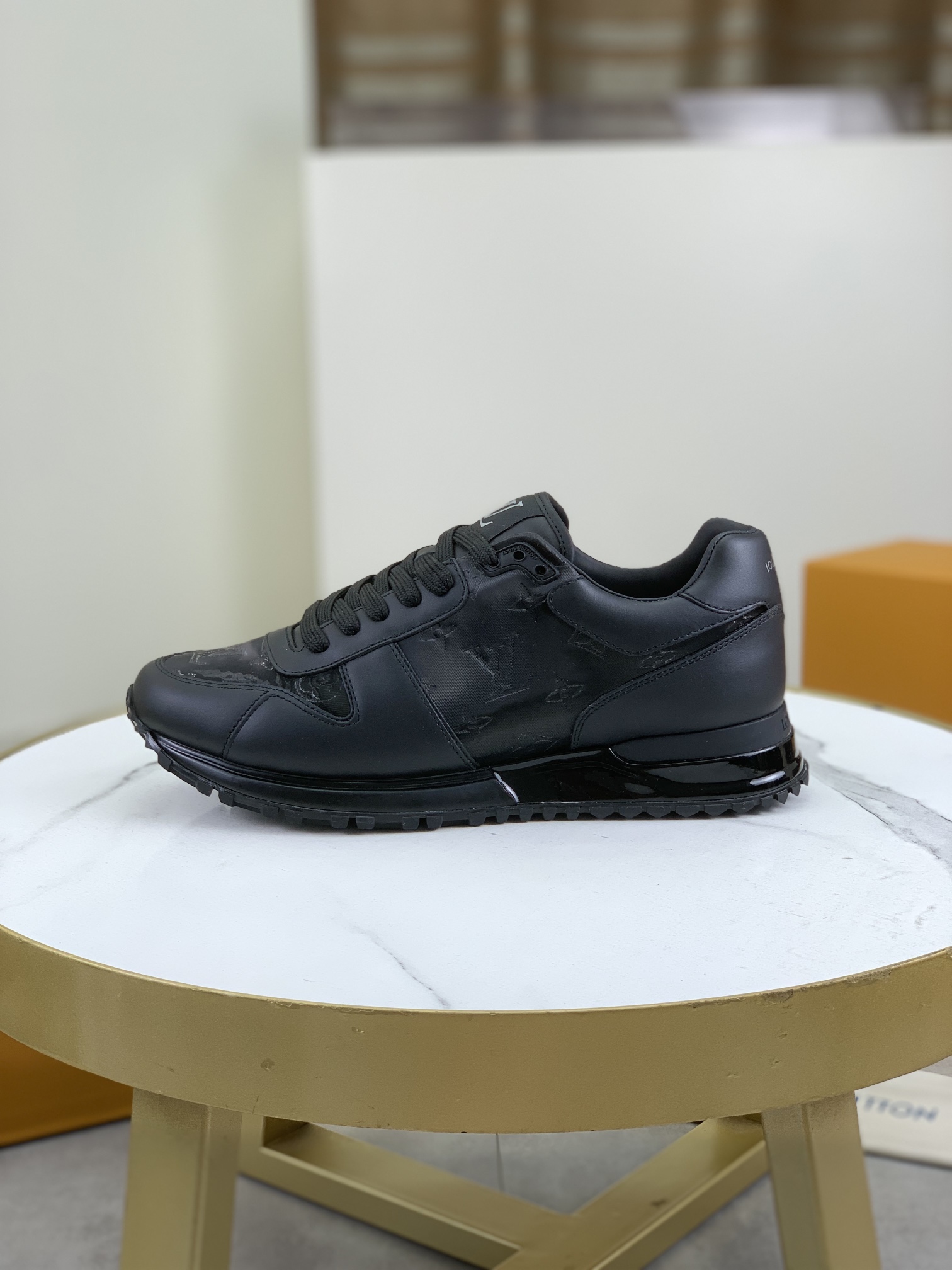Louis Vuitton Men's Black Leather Run Away Sneakers Size 38-44 2 i1718815073 2194 0