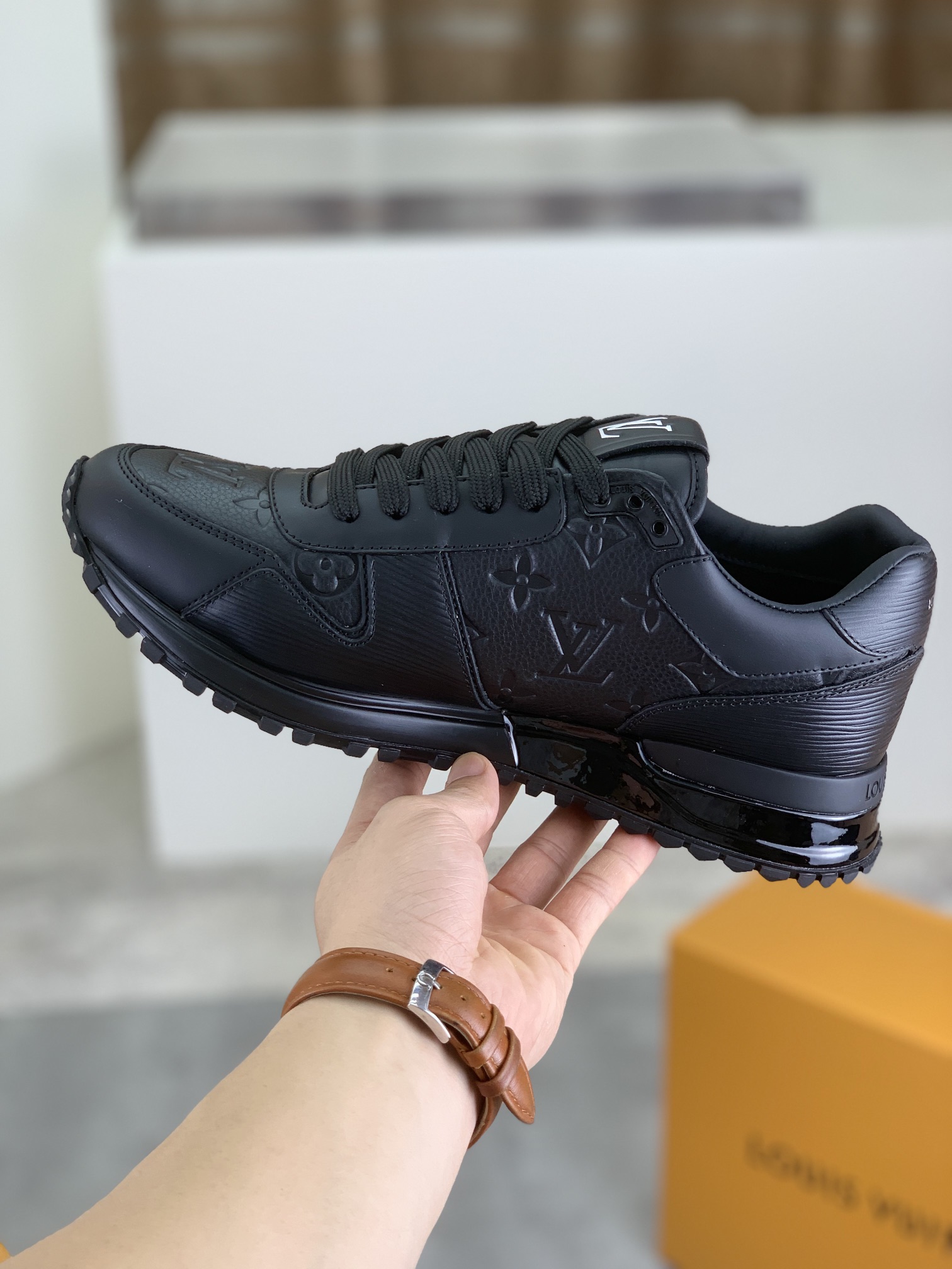 Louis Vuitton Men's Run Away Sneakers Leather Classic Black Shoes 7 i1718815091 1066 3