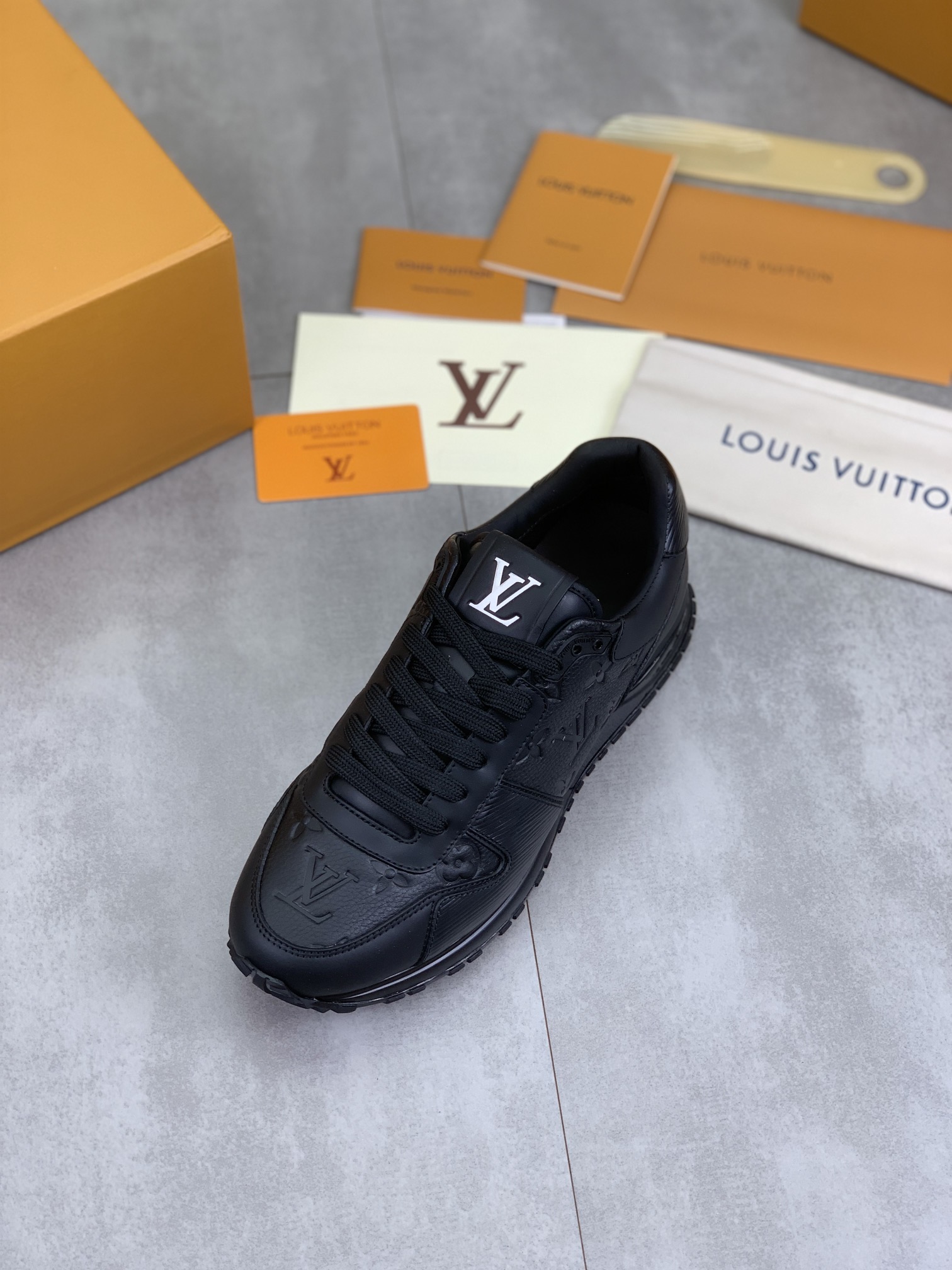 Louis Vuitton Men's Run Away Sneakers Leather Classic Black Shoes 5 i1718815091 6126 0