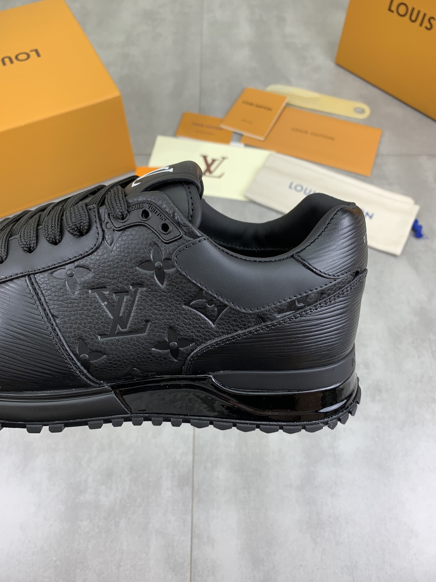 Louis Vuitton Men's Run Away Sneakers Leather Classic Black Shoes 8 i1718815091 9365 1
