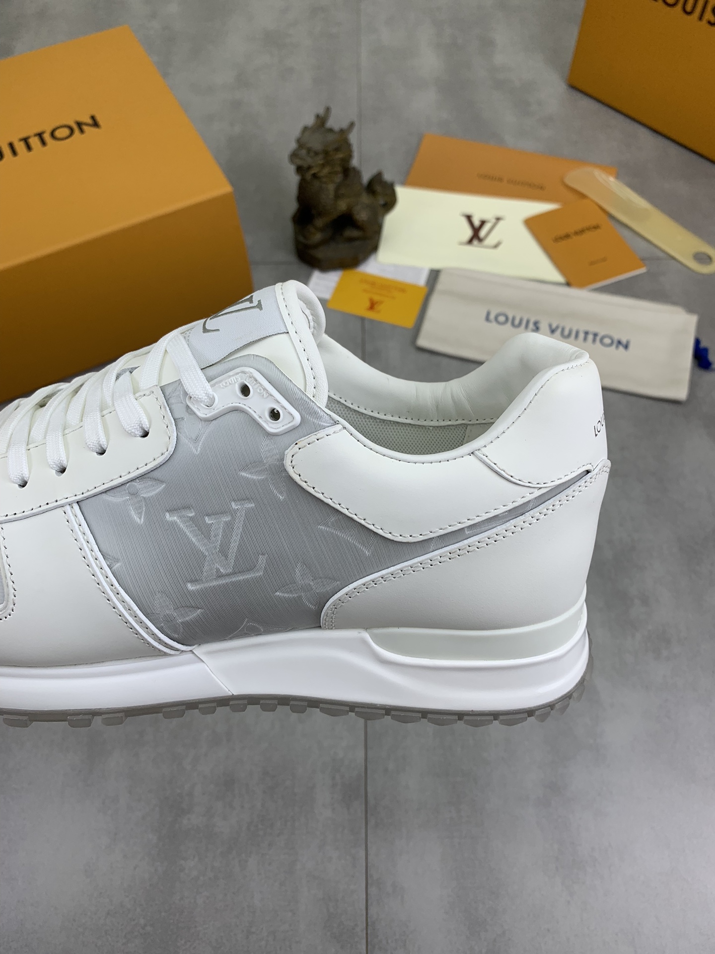 Louis Vuitton Men's White Leather Run Away Sneaker, Classic and Comfortable 8 i1719847702 1457 0
