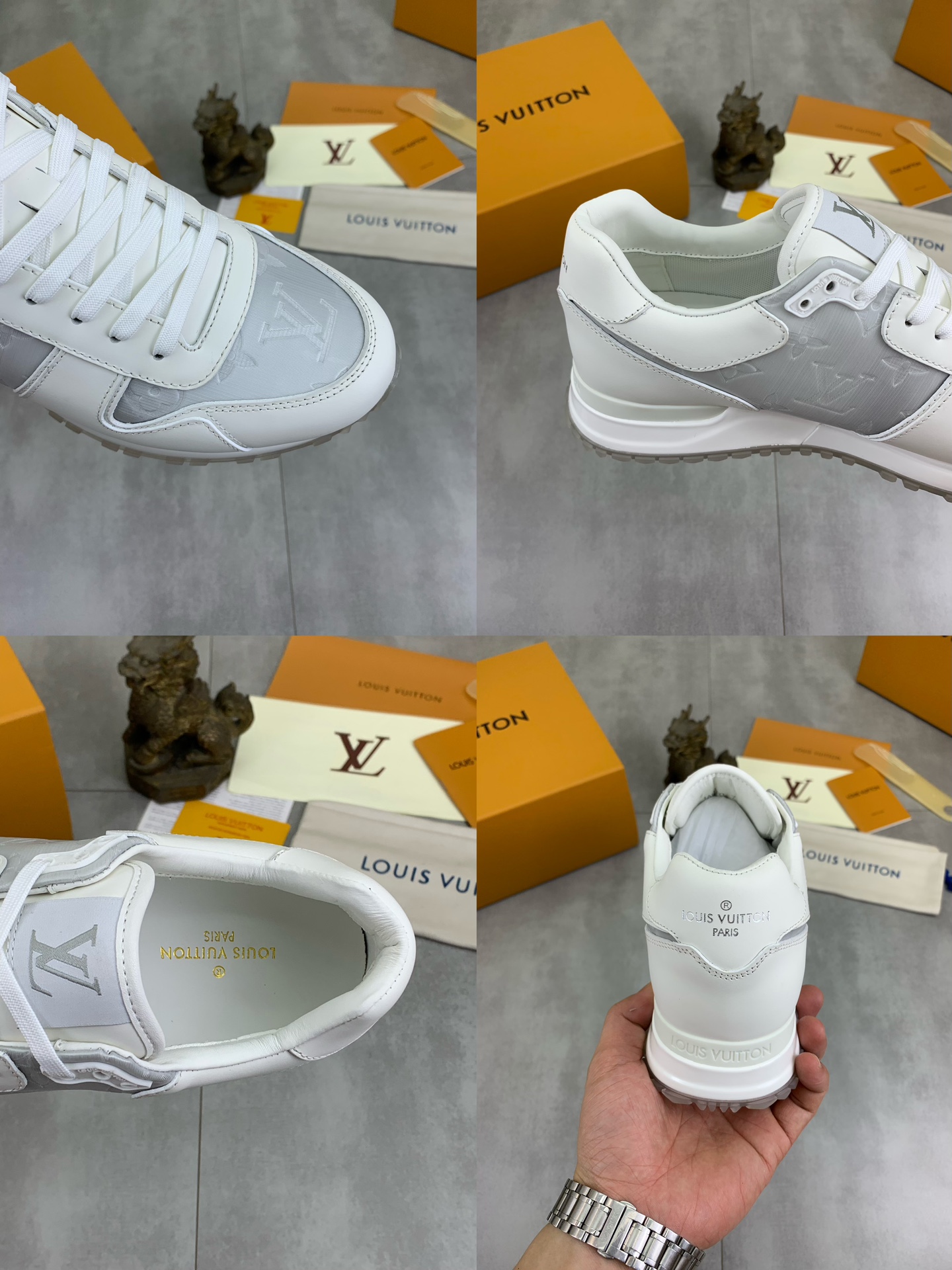 Louis Vuitton Men's White Leather Run Away Sneaker, Classic and Comfortable 10 i1719847702 4614 0