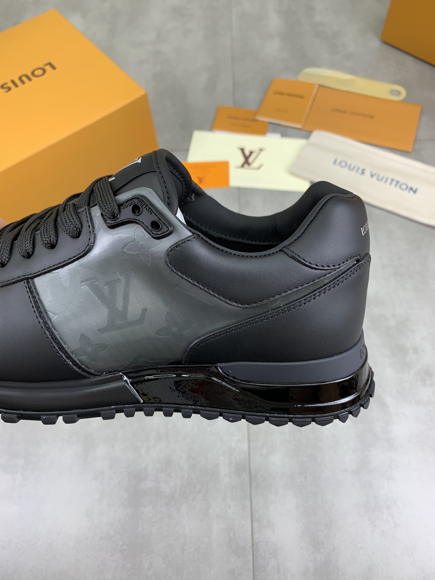 Louis Vuitton Men's Black Leather Run Away Sneakers, Sizes 38-44 8 i1719847973 1614 0