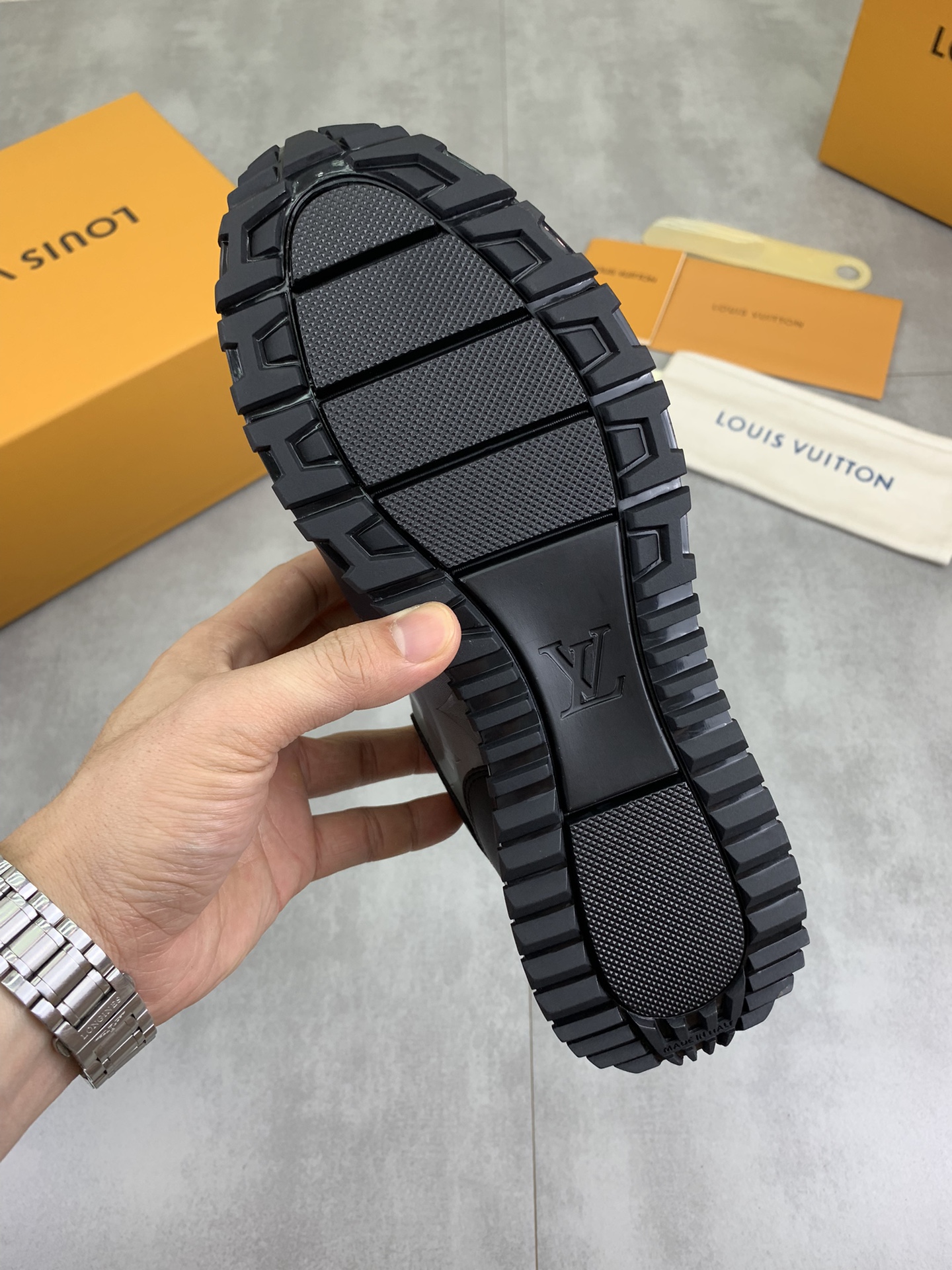 Louis Vuitton Men's Black Leather Run Away Sneakers, Sizes 38-44 9 i1719847973 6598 0