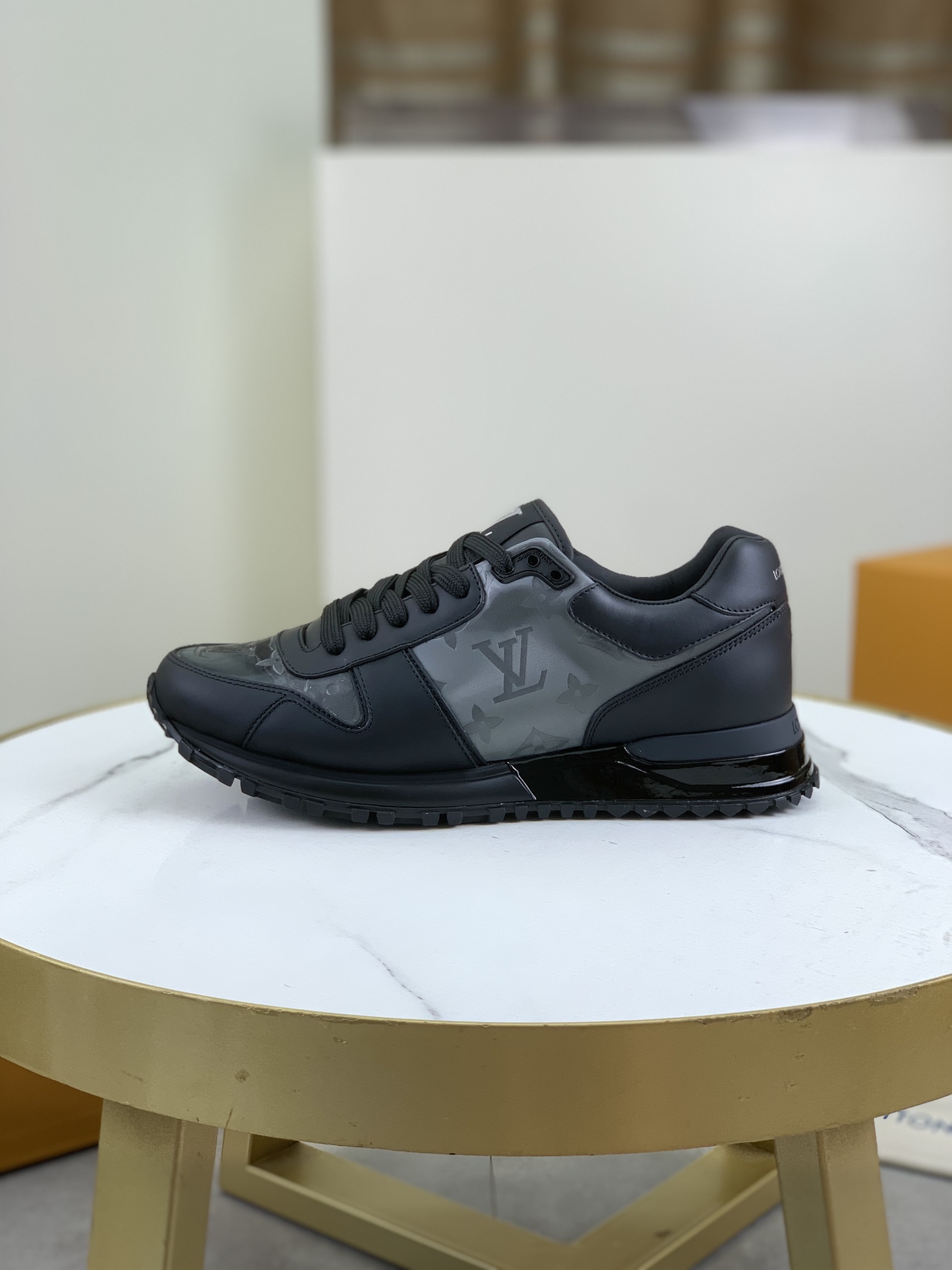 Louis Vuitton Men's Black Leather Run Away Sneakers, Sizes 38-44 2 i1719847974 7488 0