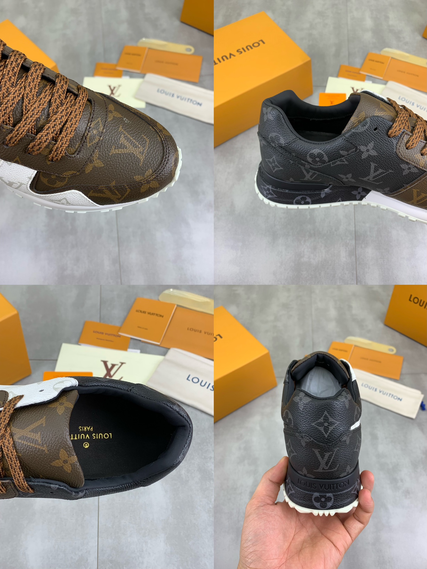 Louis Vuitton Men's Run Away Pulse Sneakers Leather, Brown Monogram 10 i1719848055 3058 0