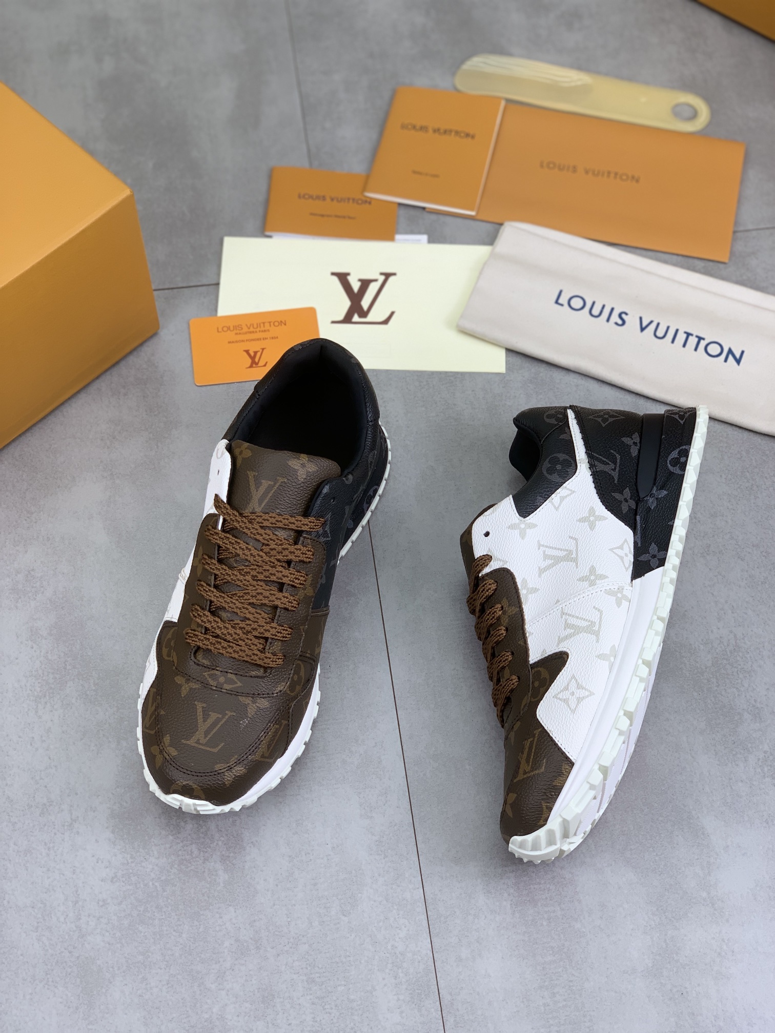 Louis Vuitton Men's Run Away Pulse Sneakers Leather, Brown Monogram 6 i1719848055 5843 0
