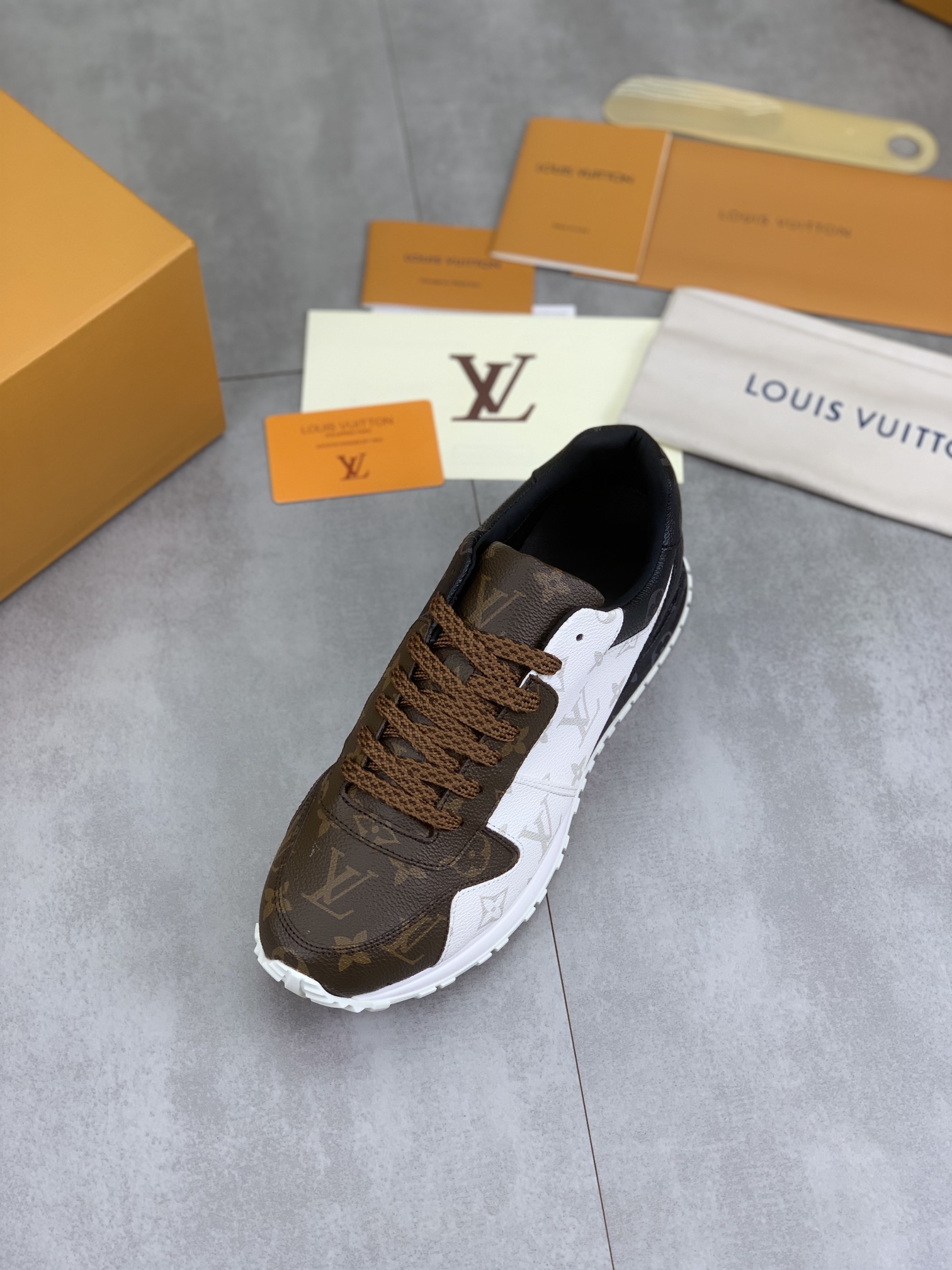 Louis Vuitton Men's Run Away Pulse Sneakers Leather, Brown Monogram 5 i1719848055 7919 0