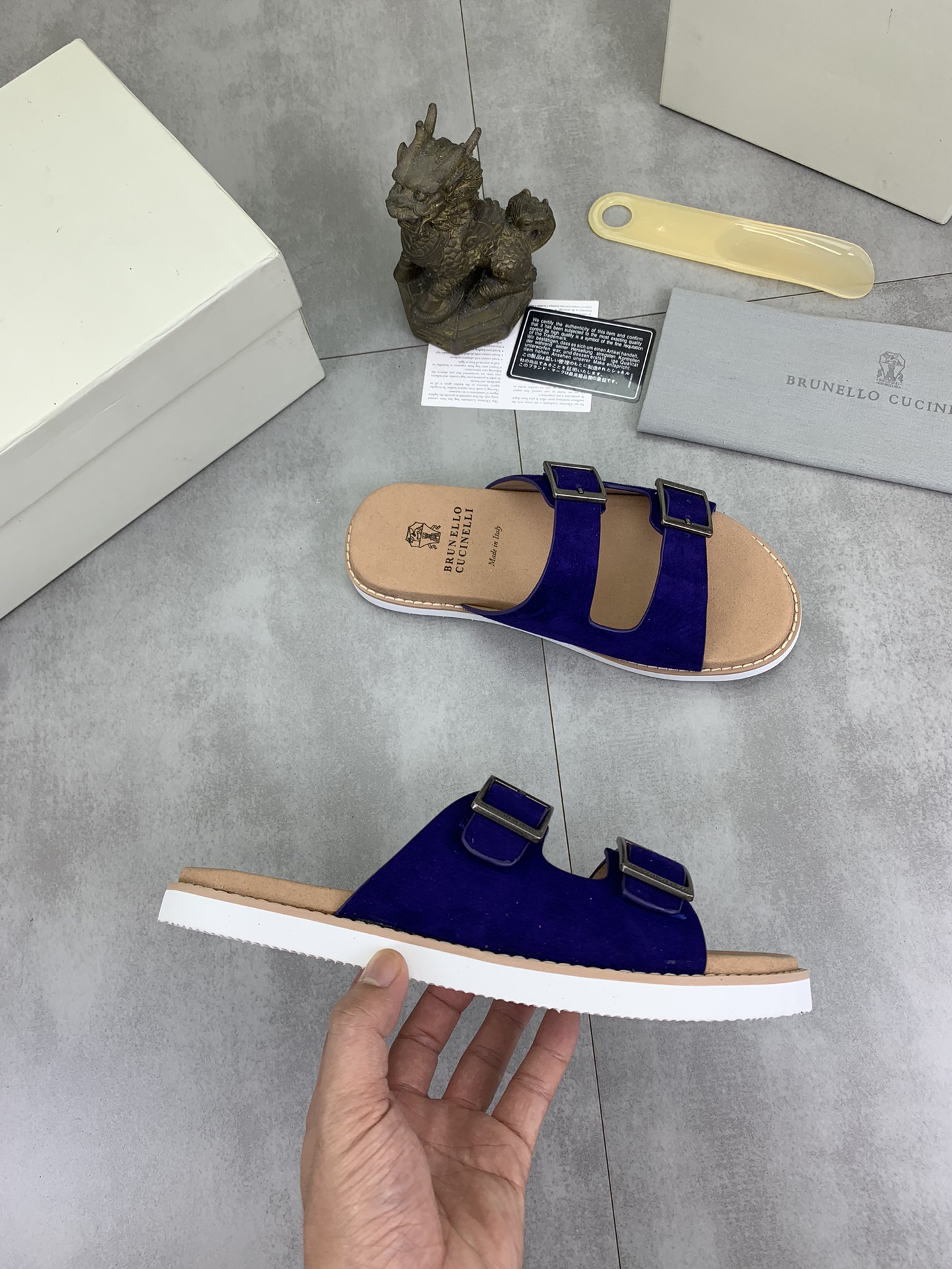 Precio de fábrica P150 Precio real Brunello Cucinelli BC New Suede Slippers, 24ss New Collection ¡Es