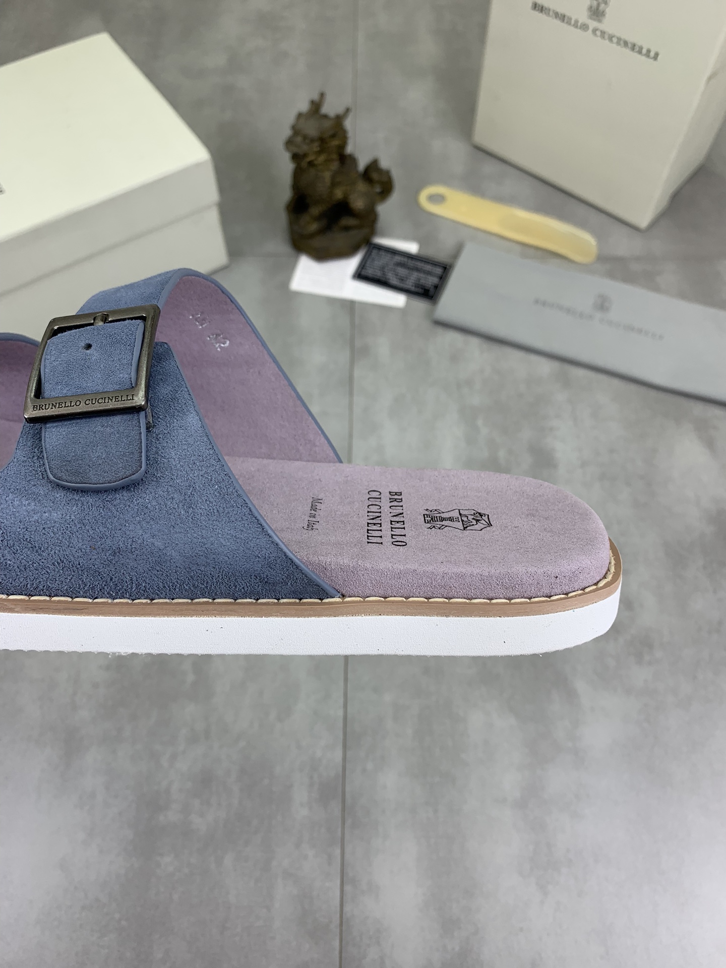 Precio de fábrica P150 Precio real Brunello Cucinelli BC New Suede Slippers, 24ss New Collection ¡Es