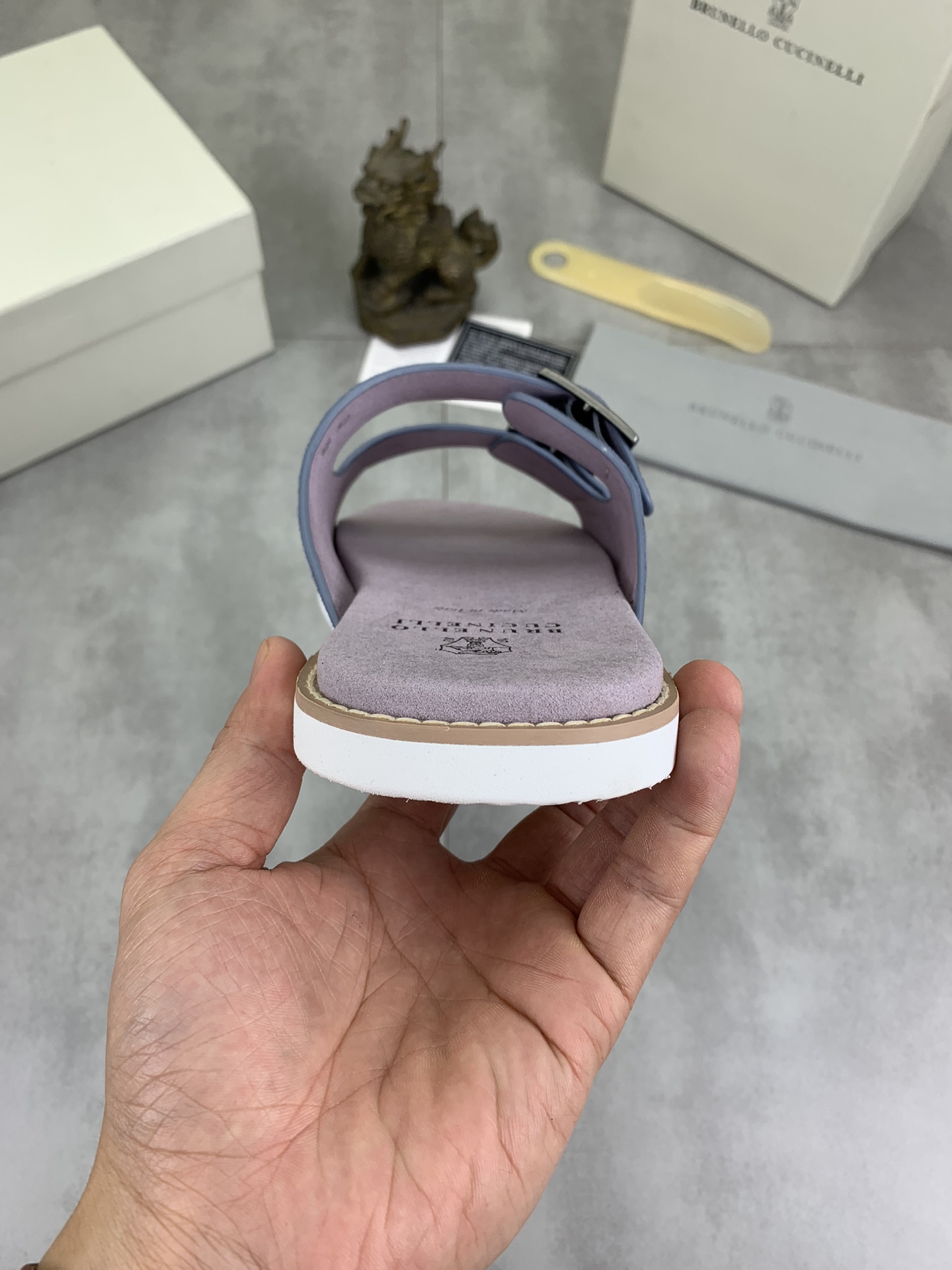 Precio de fábrica P150 Precio real Brunello Cucinelli BC New Suede Slippers, 24ss New Collection ¡Es