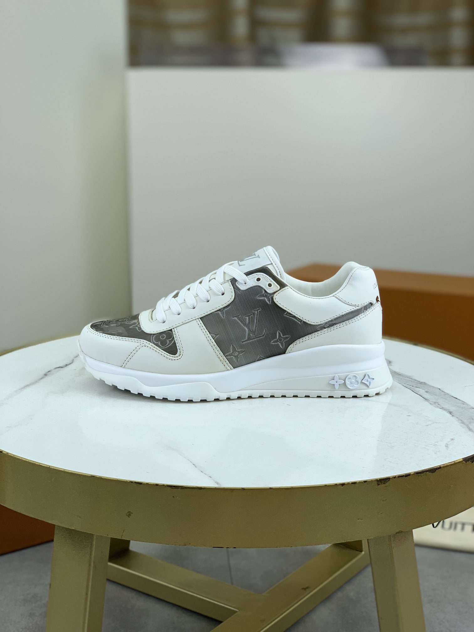 Louis Vuitton Men's Run Away Pulse Sneaker in White Leather and Monogram 2 i1726417192 5122 0