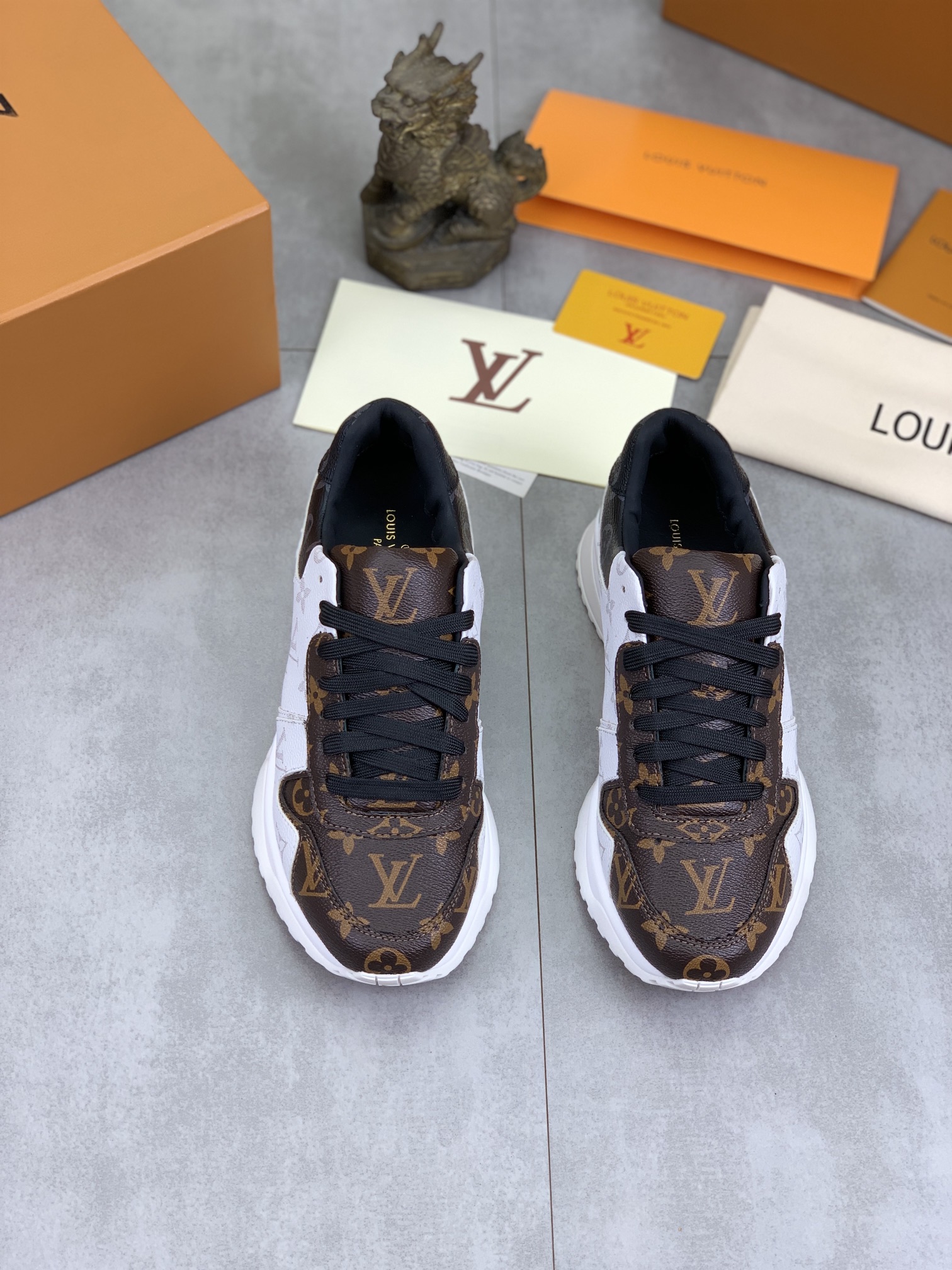 Louis Vuitton Men's Brown Monogram Leather Run Away Sneakers Size 38-44 3 i1726417228 1 0