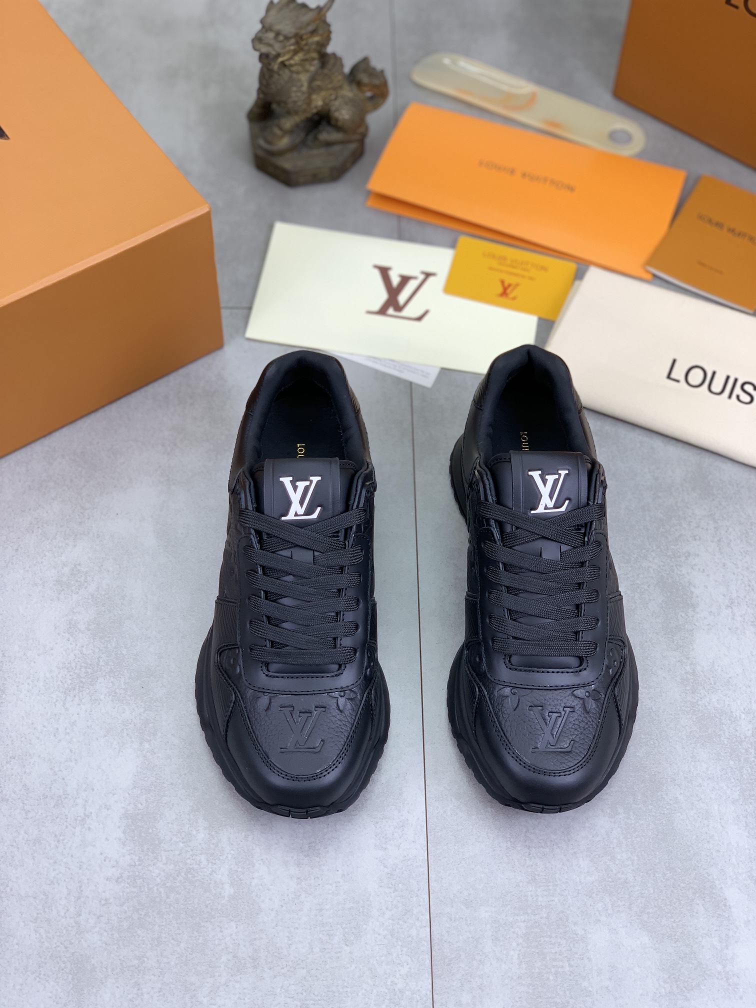Louis Vuitton Men's Black Leather Run Away Sneakers Size 38-44 3 i1726417266 623 0