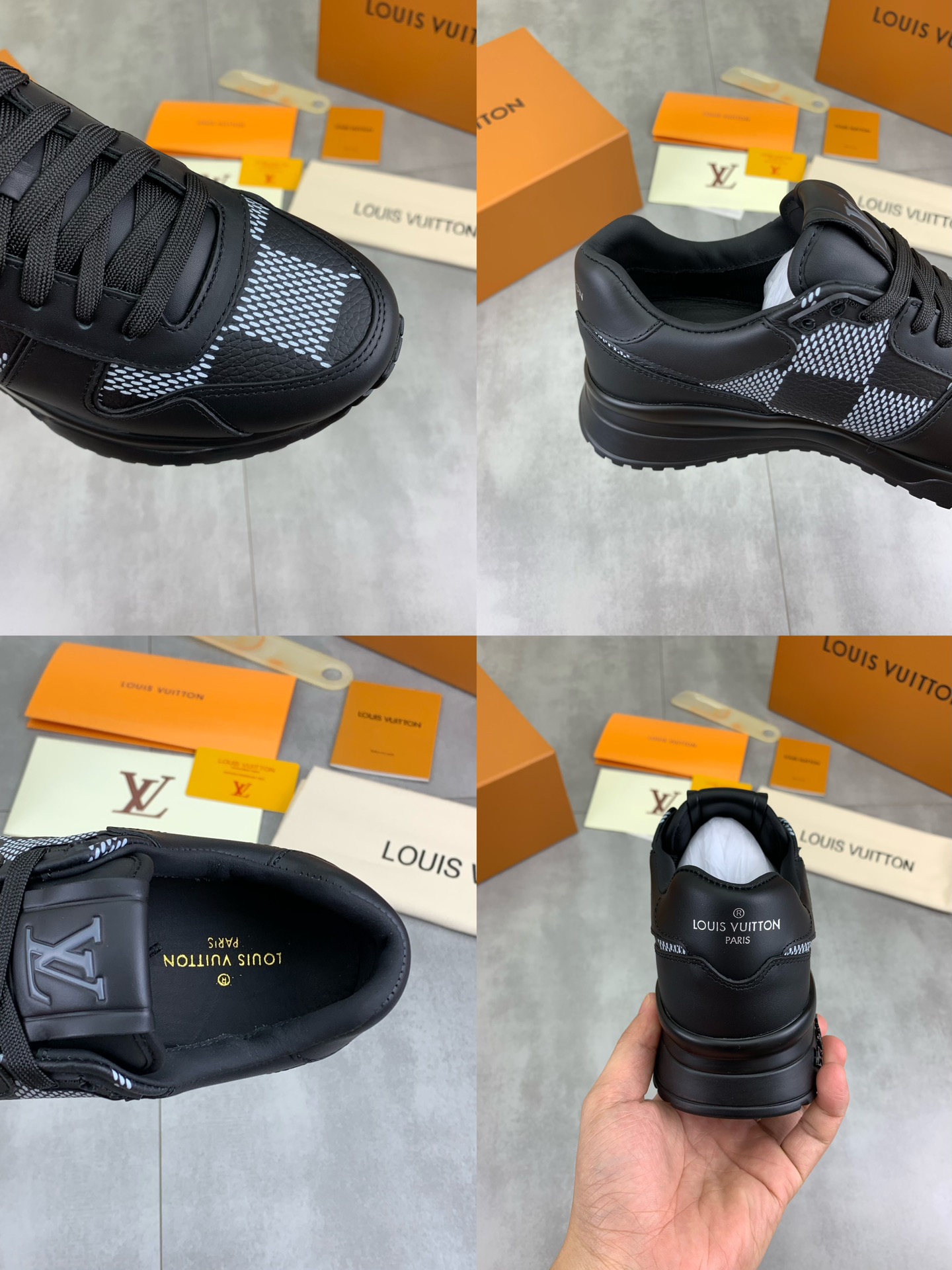 Louis Vuitton Men's Black Leather Run Away Sneakers Size EU 38-44 10 i1726417325 7192 4