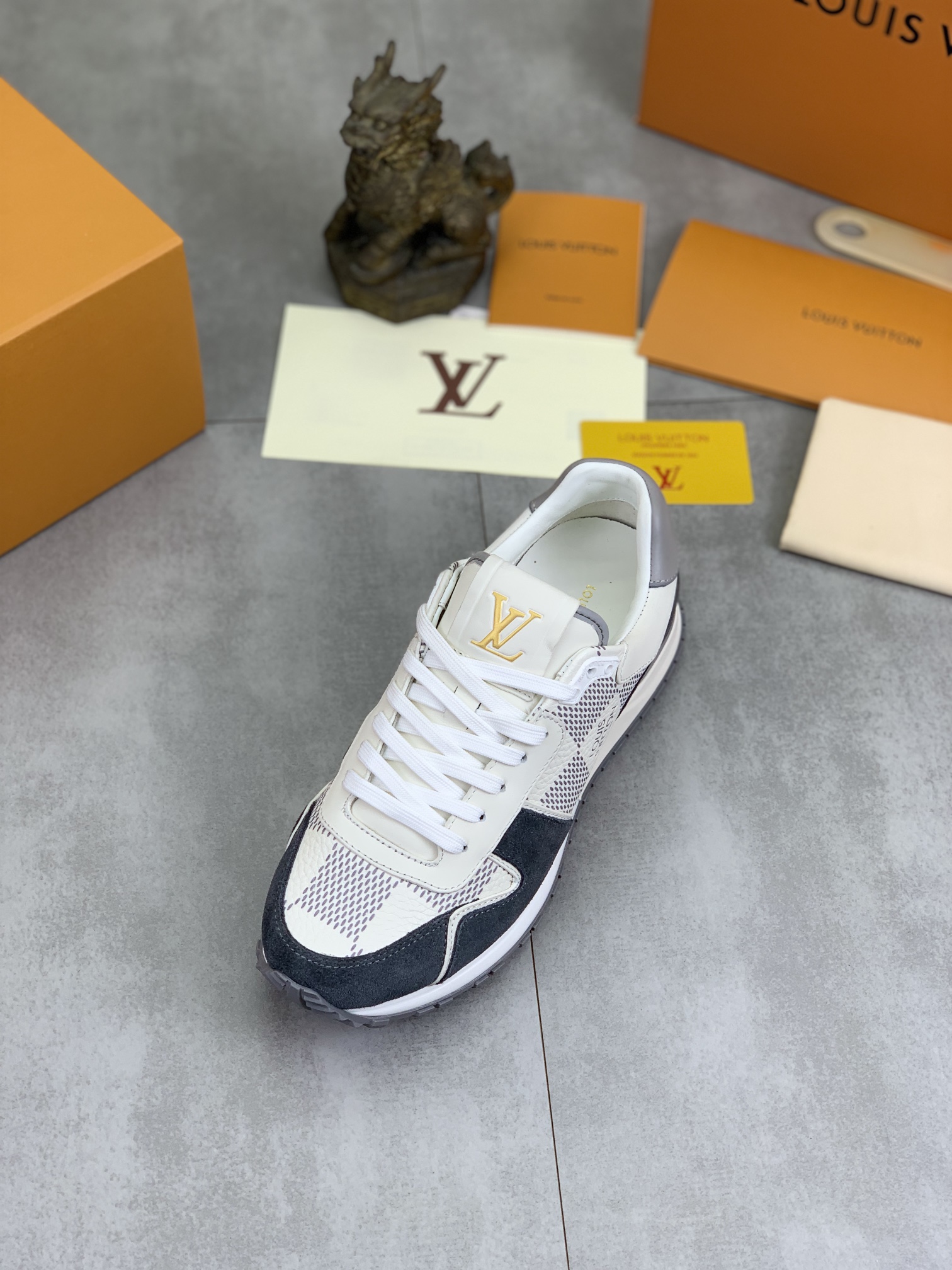 Louis Vuitton Men's Rivoli Sneaker in Damier Ebene, Grey Suede - Size 38-44 5 i1732550904 5309 0
