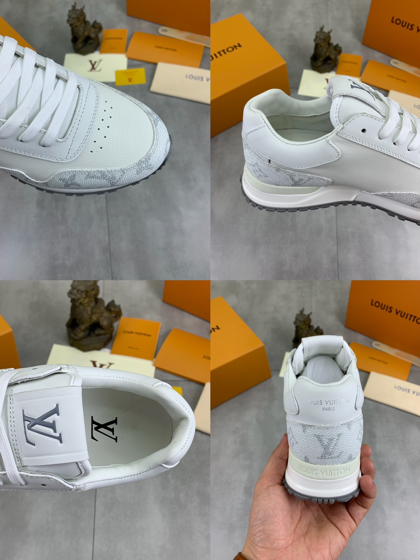 Louis Vuitton Men's White Leather Trainer Sneakers, Size 38-44 10 i1732551050 1322 8
