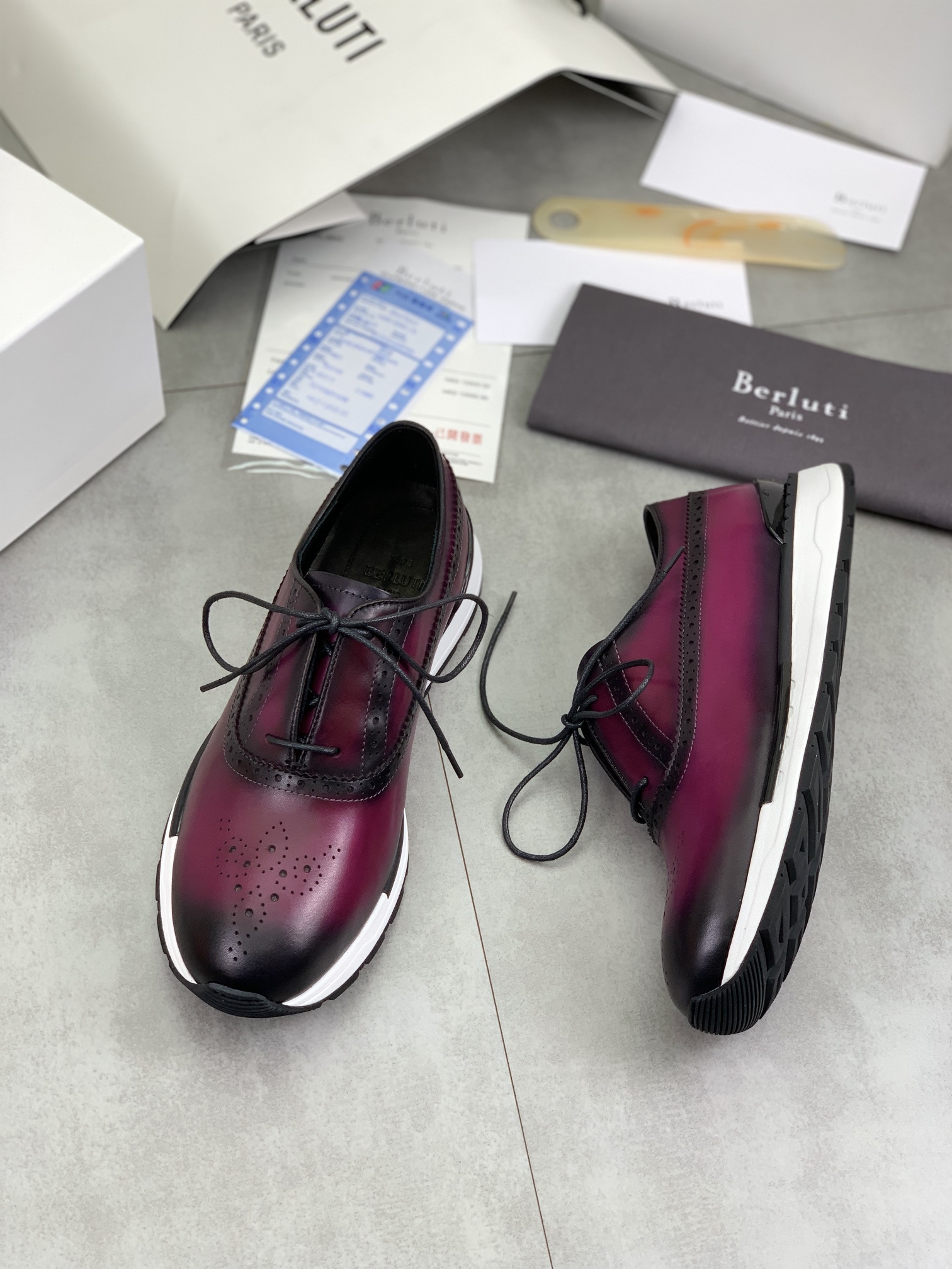 Precio de fábrica P420 versión superior Berluti Bruti zapatos de los hombres deportivos y casuales d