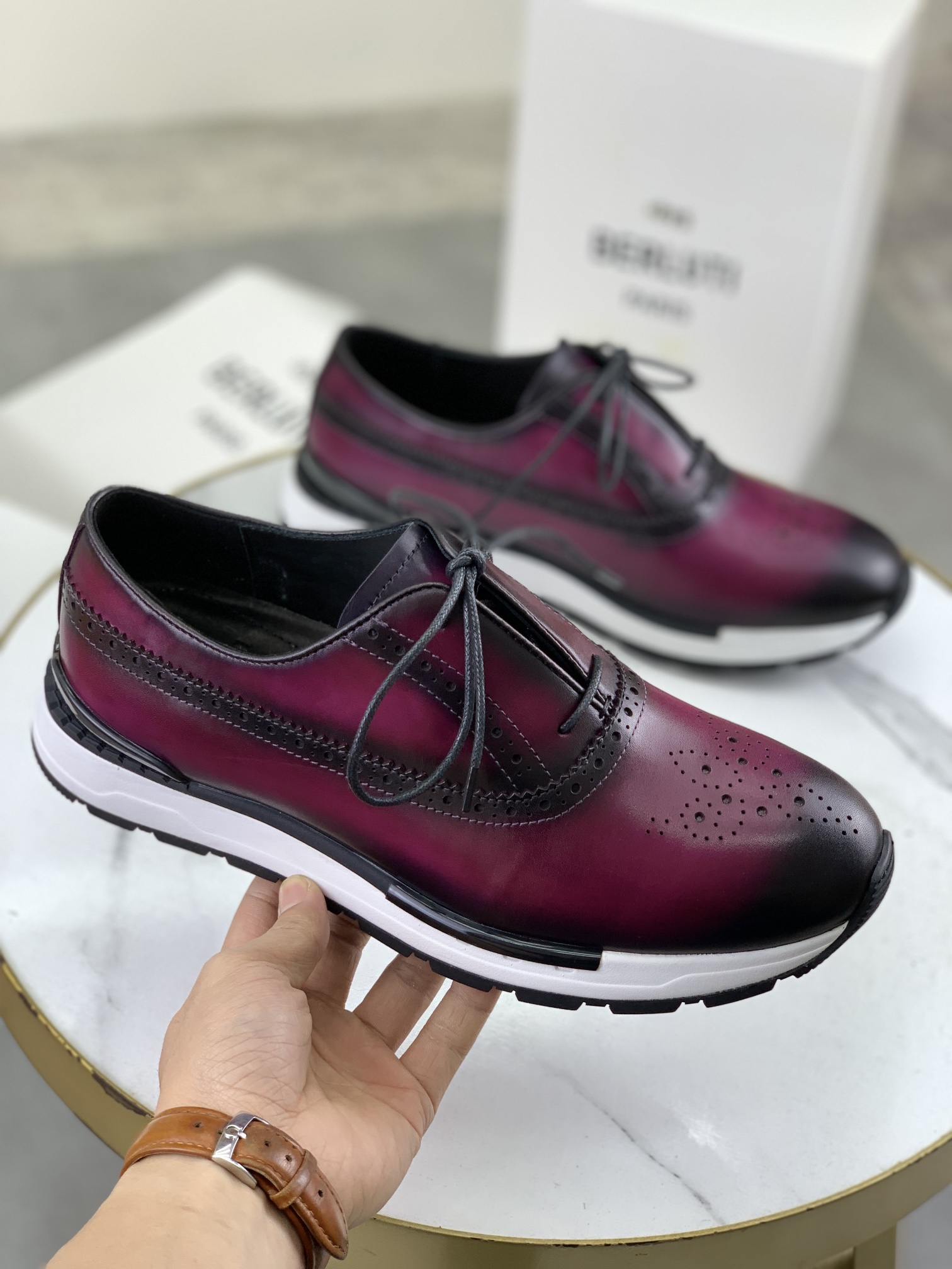 Precio de fábrica P420 versión superior Berluti Bruti zapatos de los hombres deportivos y casuales d