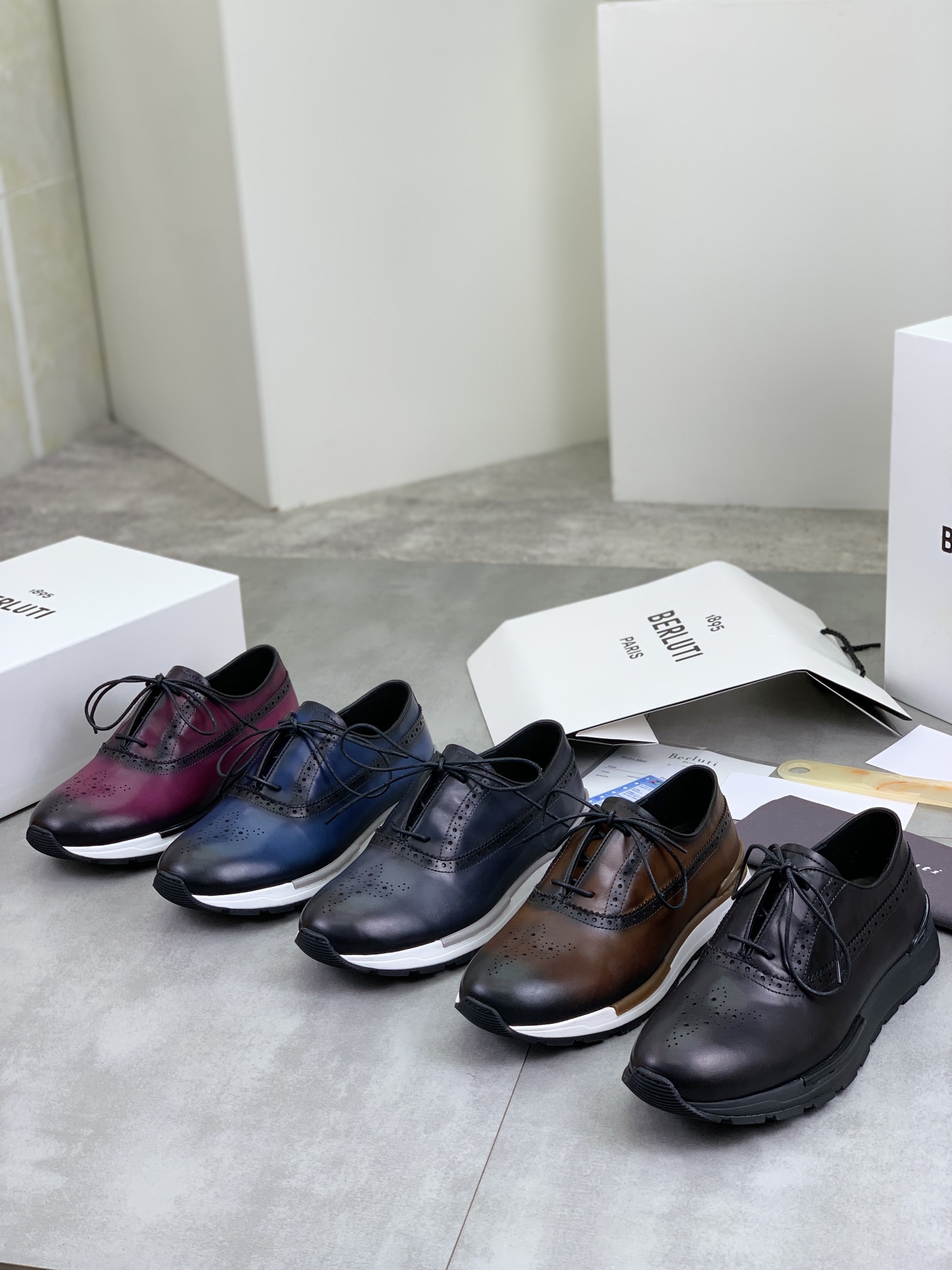 Precio de fábrica P420 versión superior Berluti Bruti zapatos de los hombres deportivos y casuales d