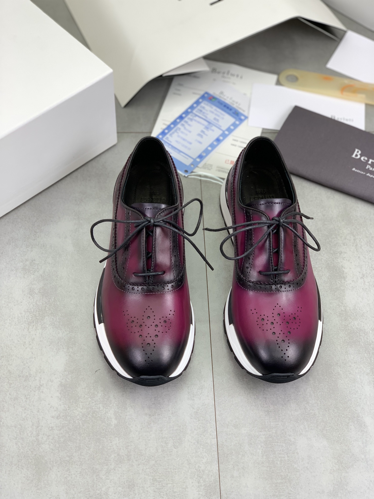 Precio de fábrica P420 versión superior Berluti Bruti zapatos de los hombres deportivos y casuales d