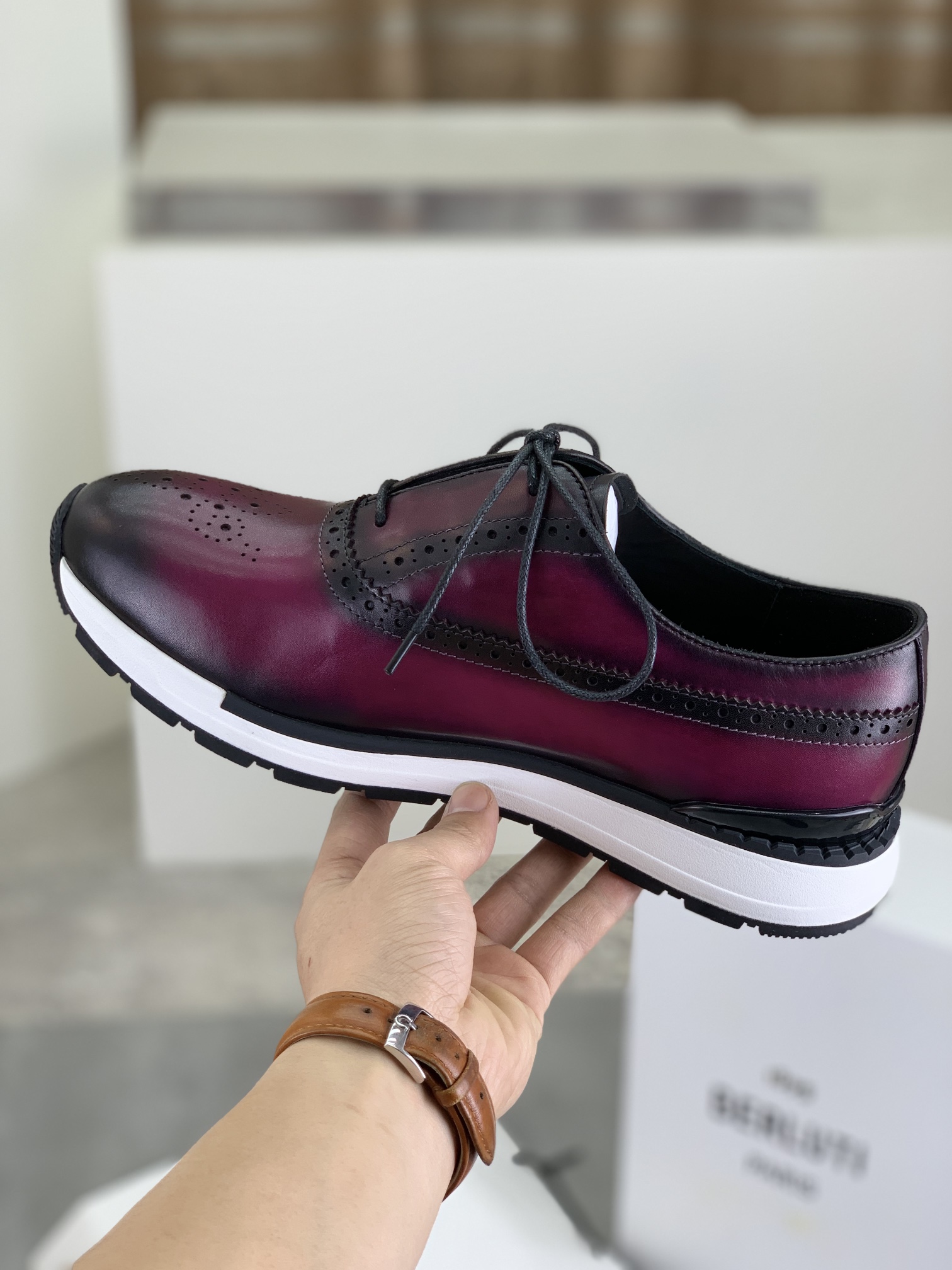 Precio de fábrica P420 versión superior Berluti Bruti zapatos de los hombres deportivos y casuales d