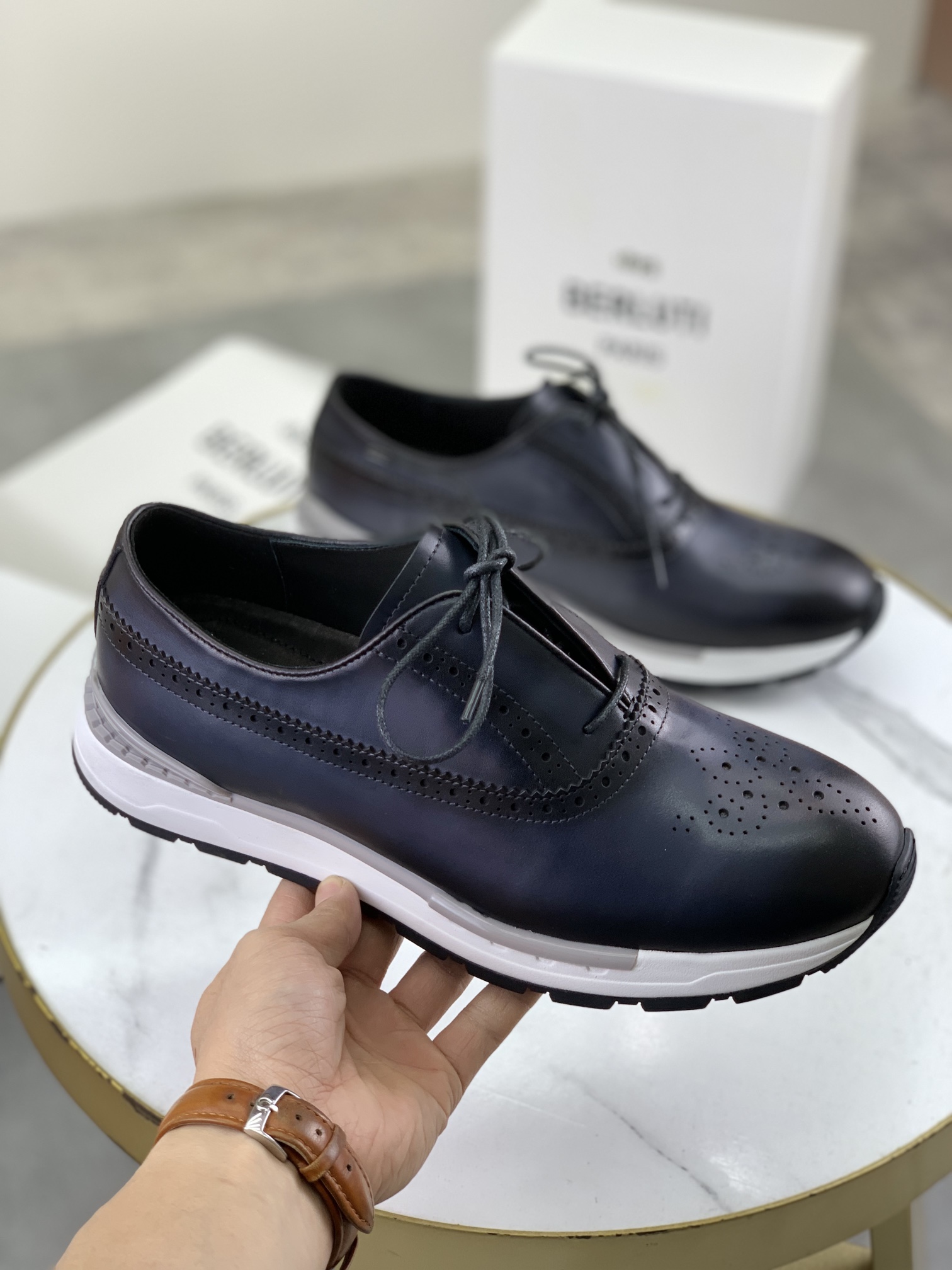 Precio de fábrica P420 versión superior Berluti Bruti zapatos de los hombres deportivos y casuales d