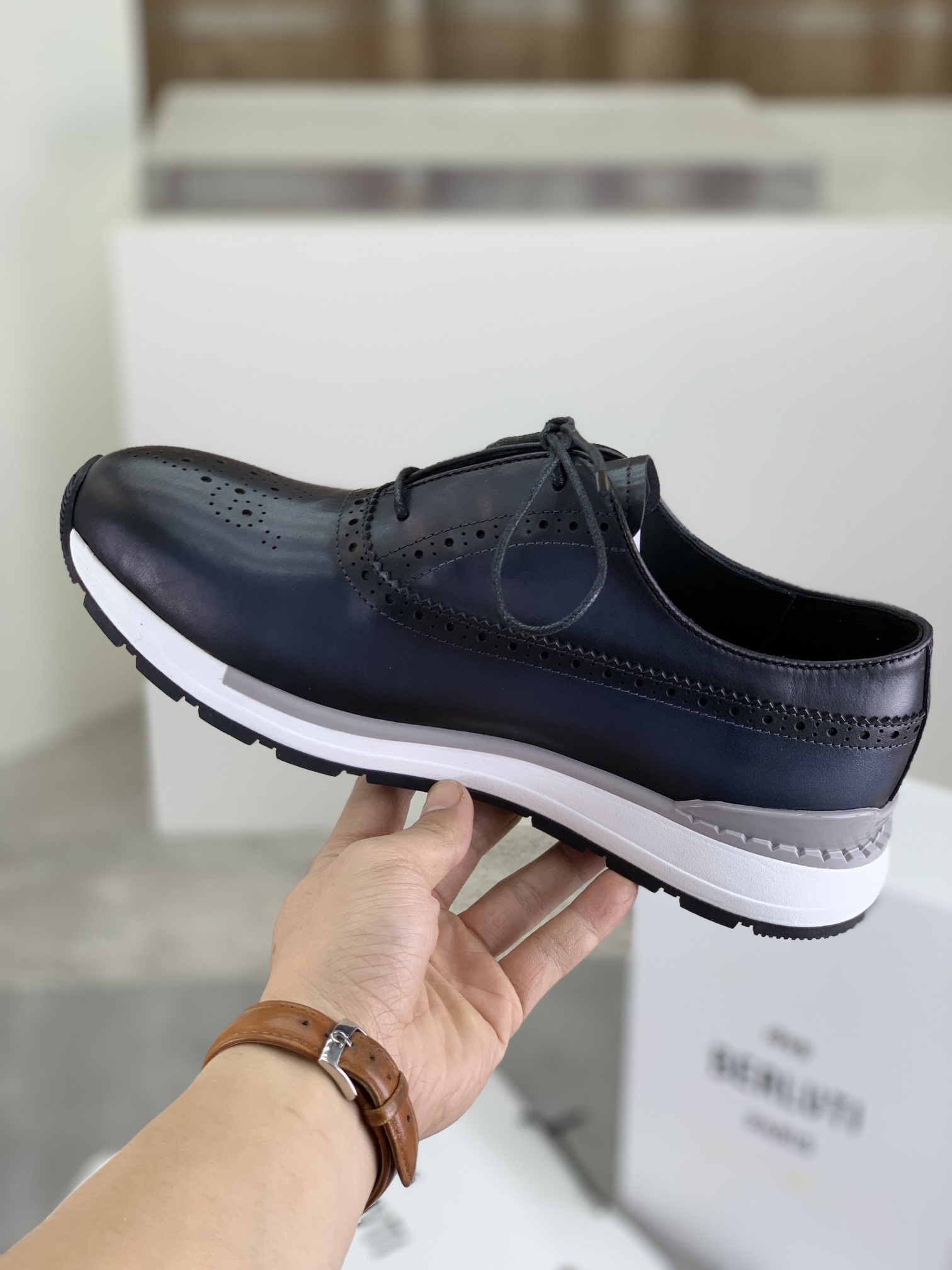 Precio de fábrica P420 versión superior Berluti Bruti zapatos de los hombres deportivos y casuales d