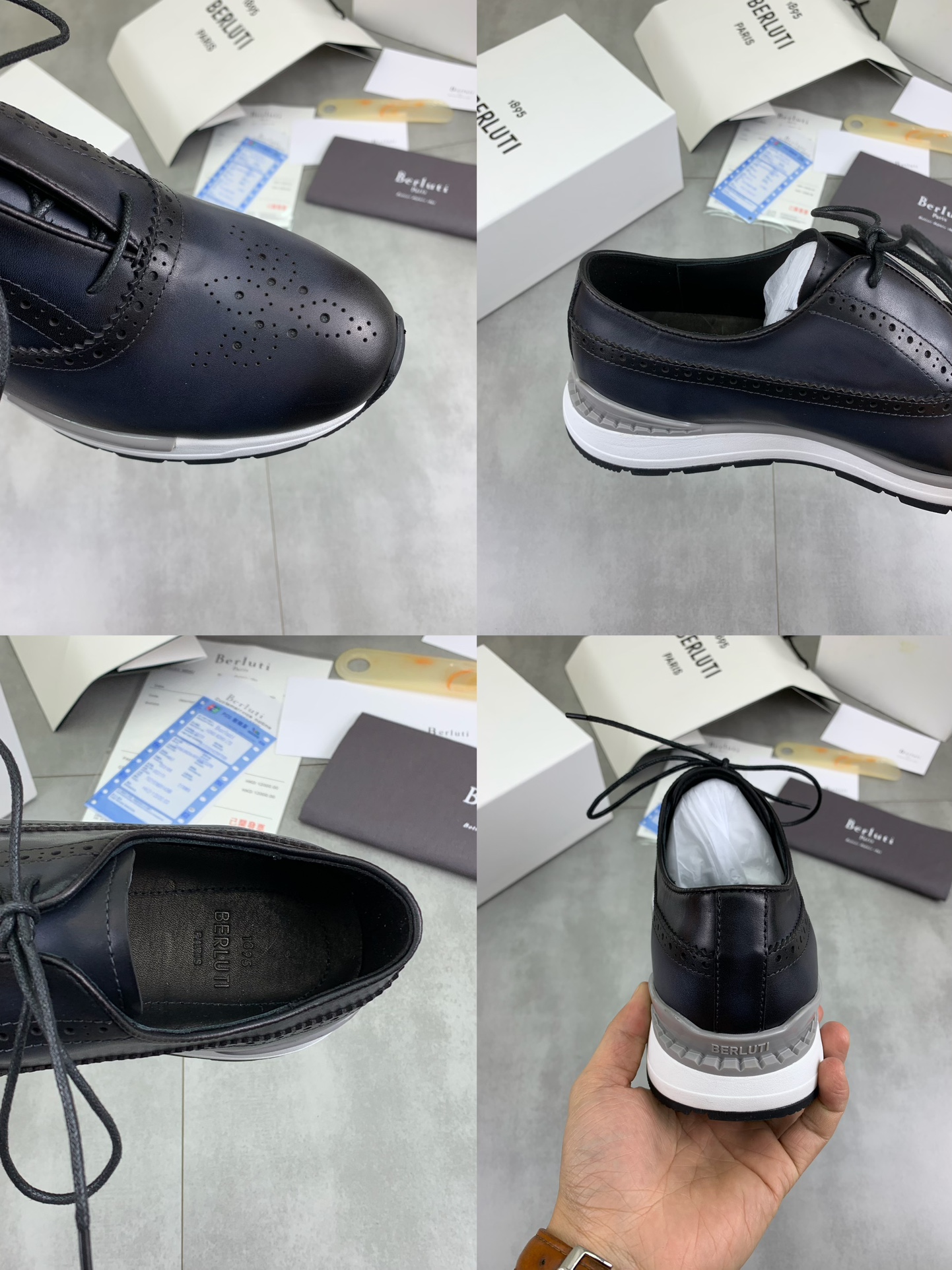 Precio de fábrica P420 versión superior Berluti Bruti zapatos de los hombres deportivos y casuales d