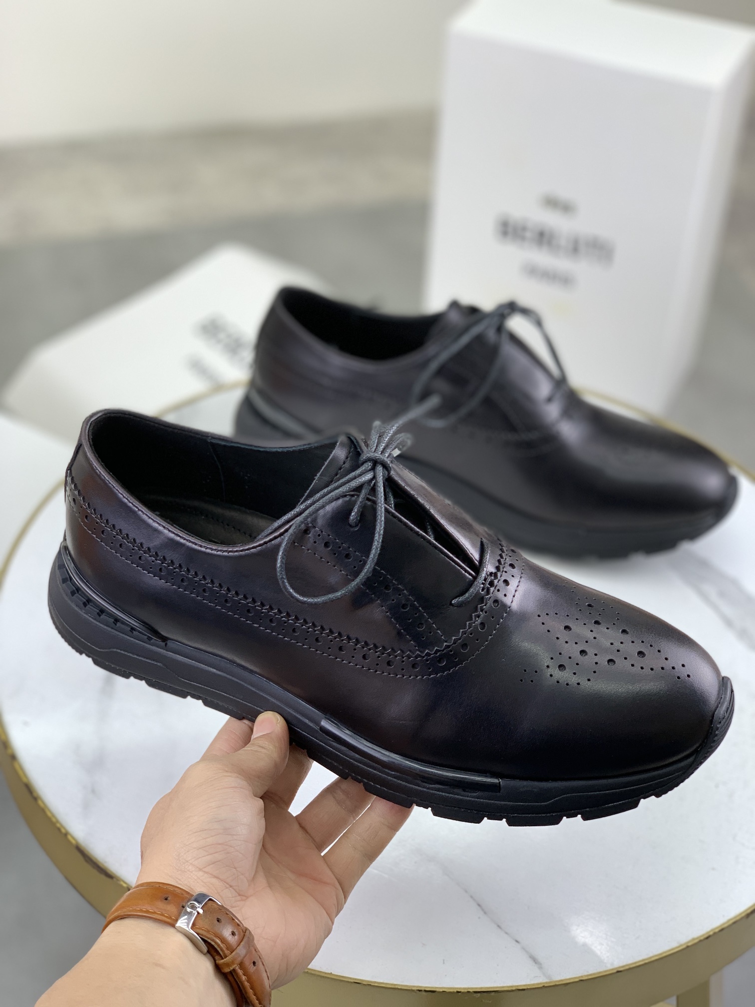 Precio de fábrica P420 versión superior Berluti Bruti zapatos de los hombres deportivos y casuales d