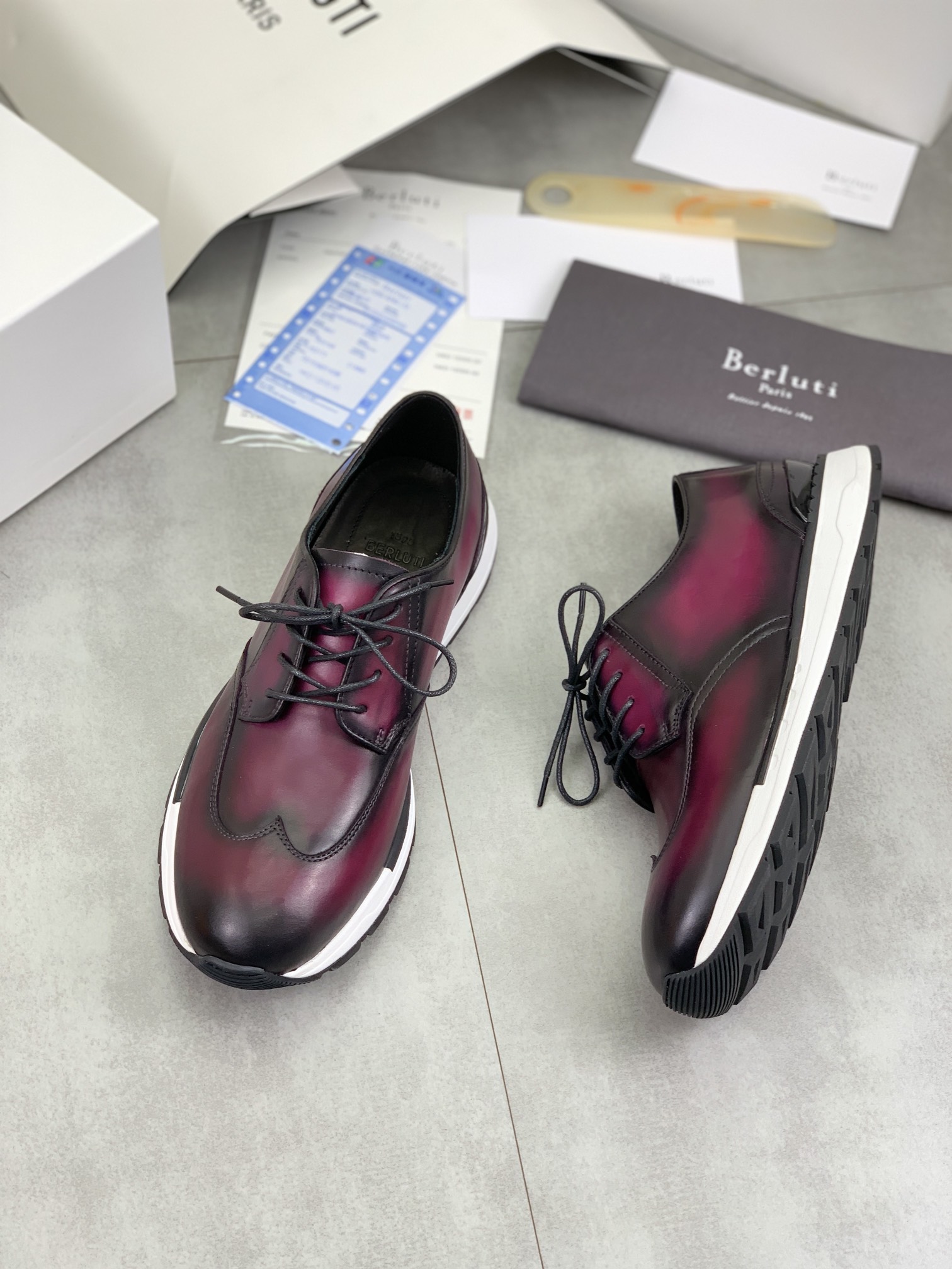 Precio de fábrica P420 versión superior Berluti Bruti zapatos de los hombres deportivos y casuales d