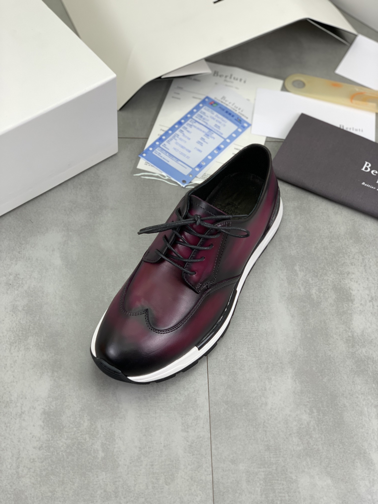 Precio de fábrica P420 versión superior Berluti Bruti zapatos de los hombres deportivos y casuales d