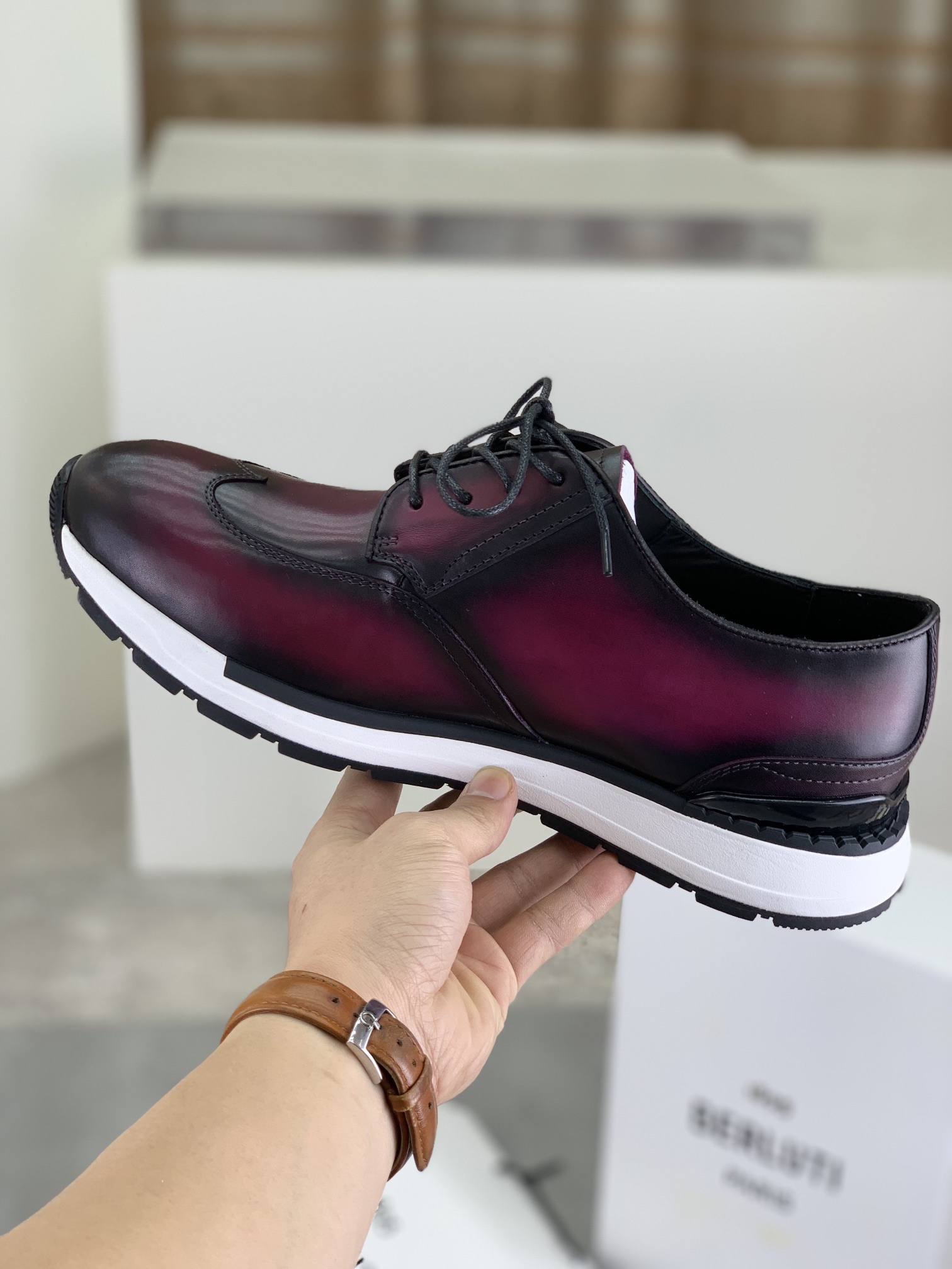 Precio de fábrica P420 versión superior Berluti Bruti zapatos de los hombres deportivos y casuales d