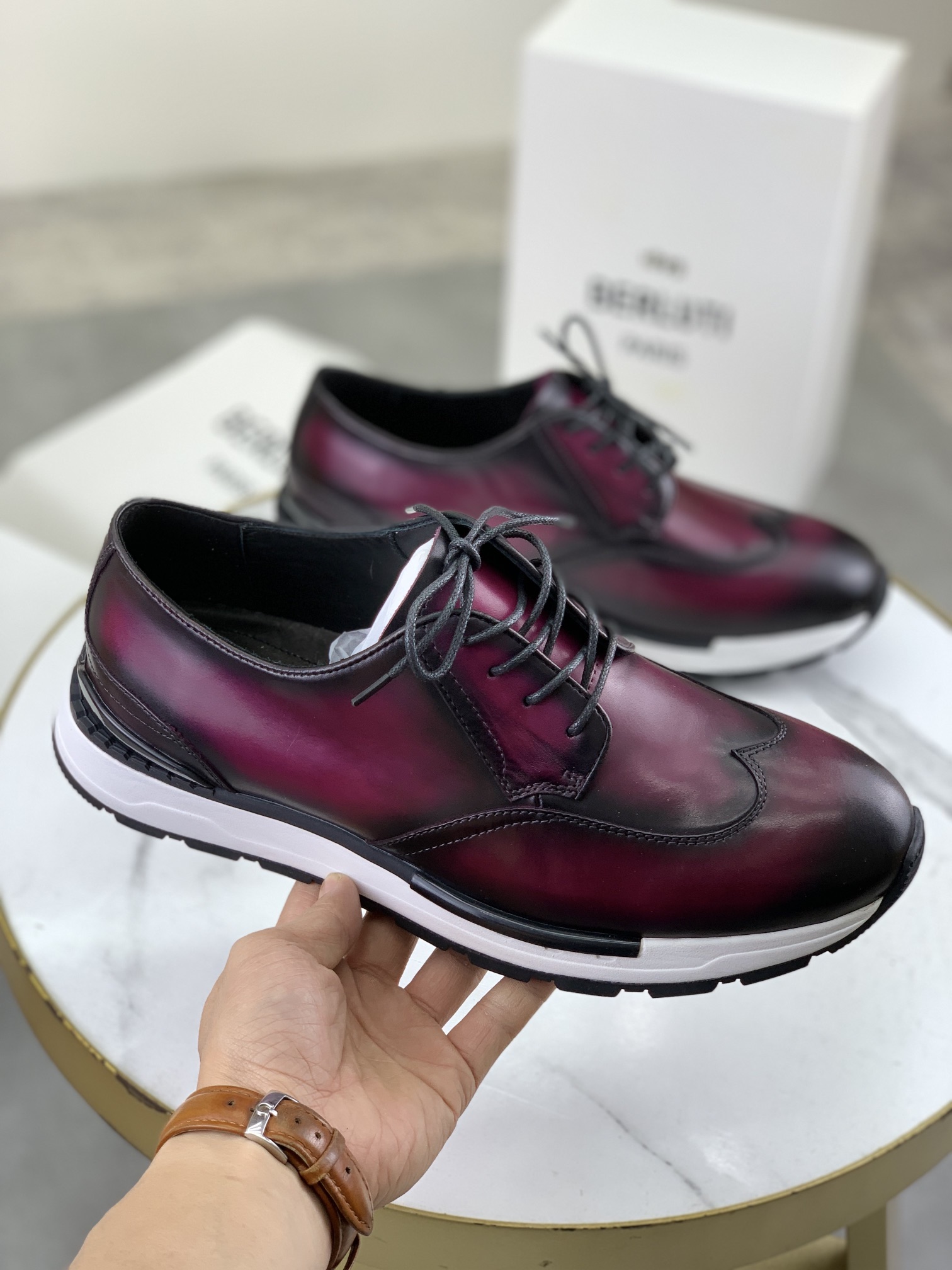 Precio de fábrica P420 versión superior Berluti Bruti zapatos de los hombres deportivos y casuales d