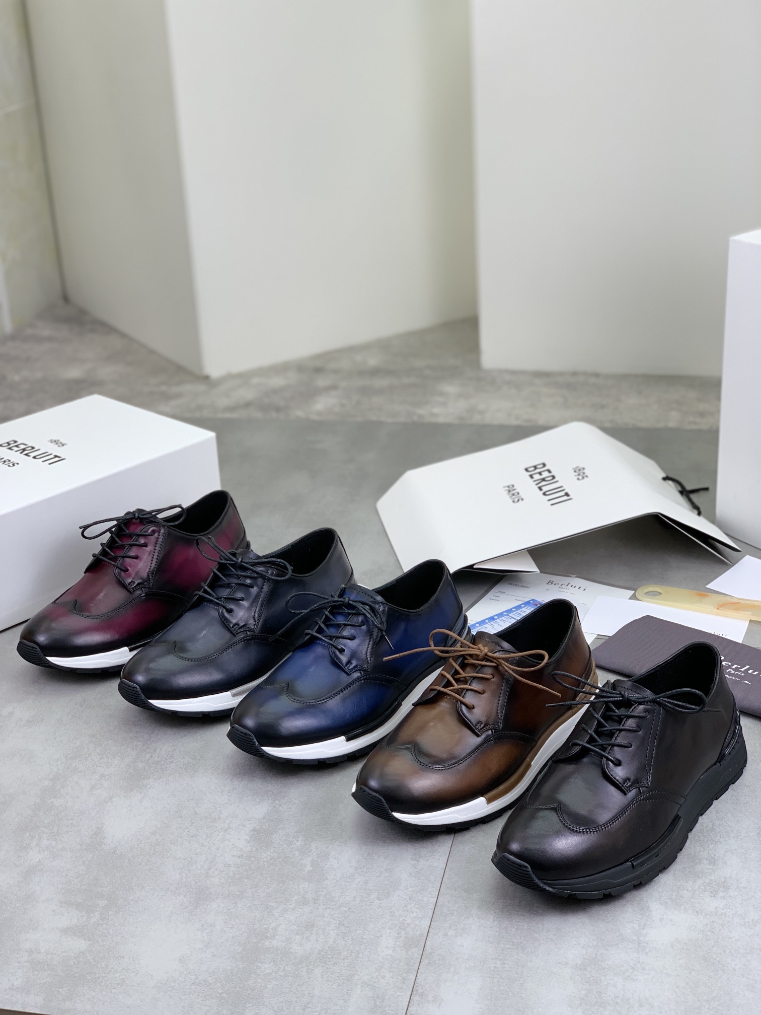 Precio de fábrica P420 versión superior Berluti Bruti zapatos de los hombres deportivos y casuales d