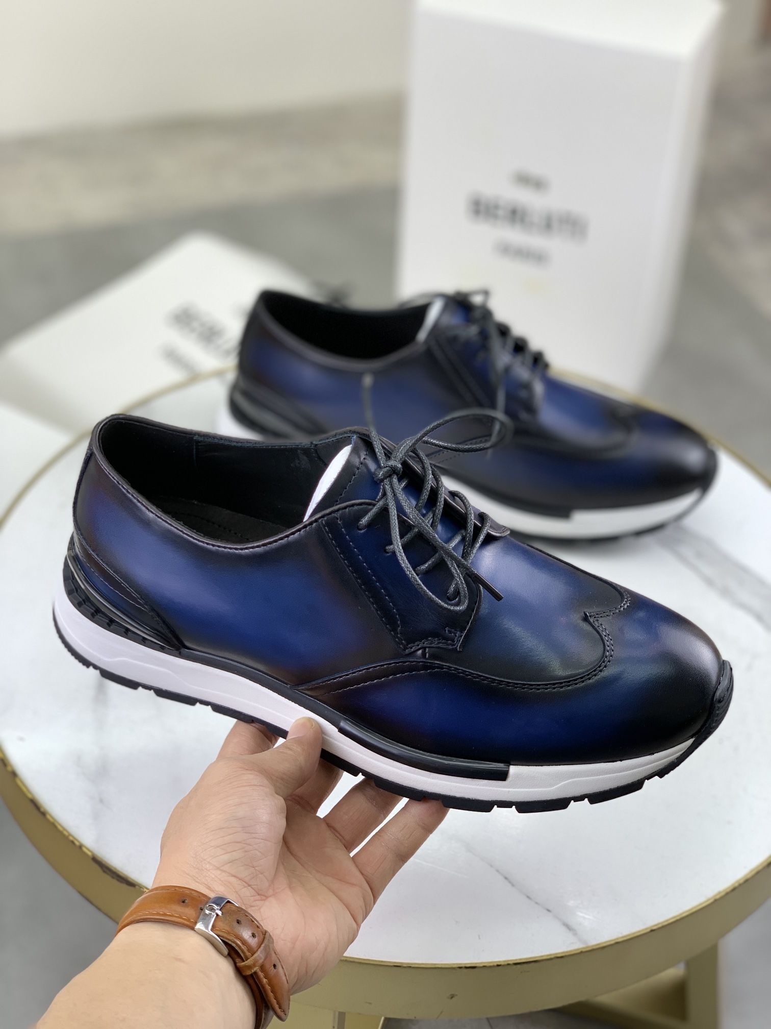 Precio de fábrica P460 versión superior Berluti Bruti zapatos deportivos casuales de los hombres de 