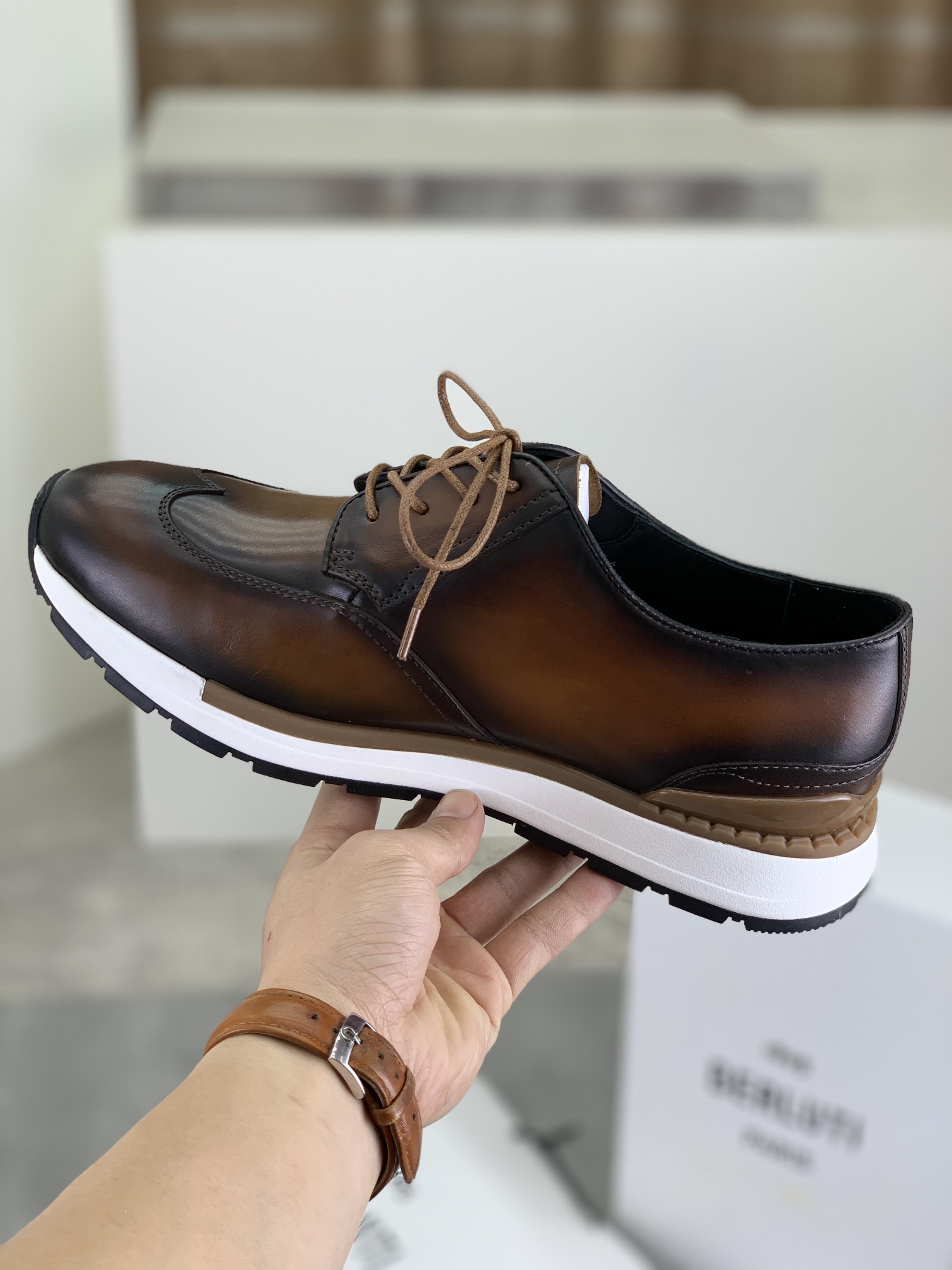 Precio de fábrica P460 versión superior Berluti Bruti zapatos deportivos casuales de los hombres de 