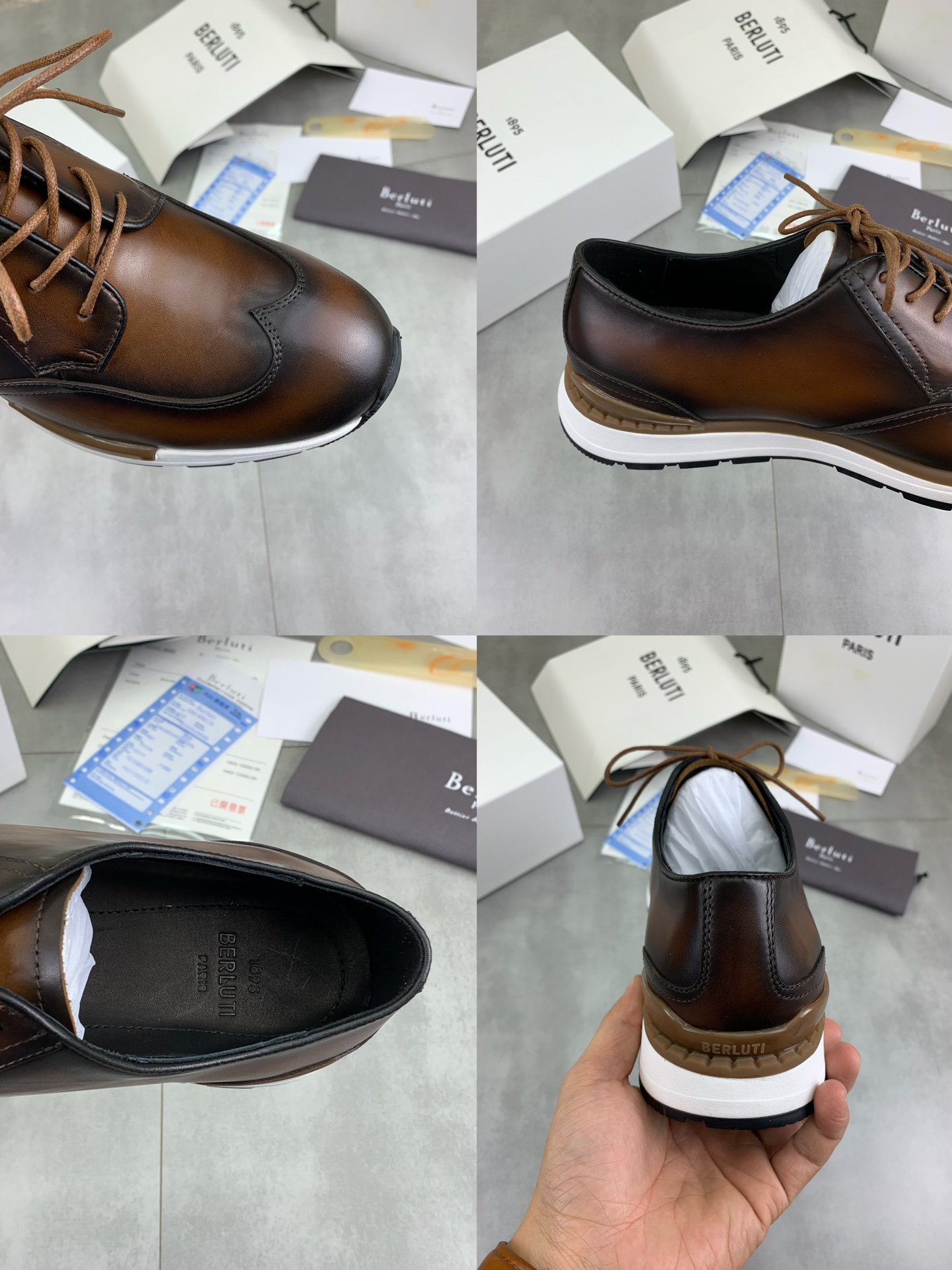 Precio de fábrica P460 versión superior Berluti Bruti zapatos deportivos casuales de los hombres de 