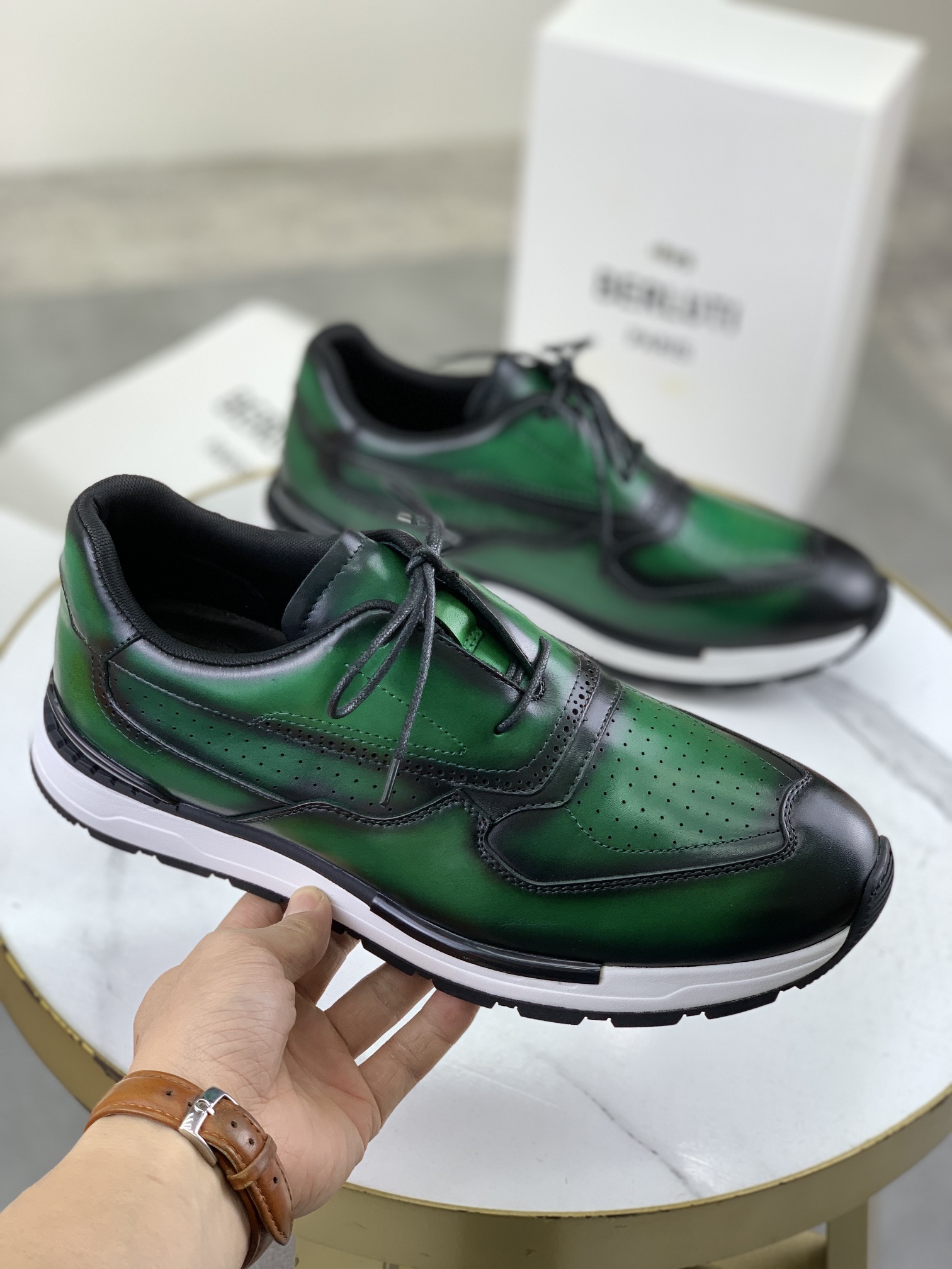 Precio de fábrica P460 versión superior Berluti Bruti zapatos deportivos casuales de los hombres de 